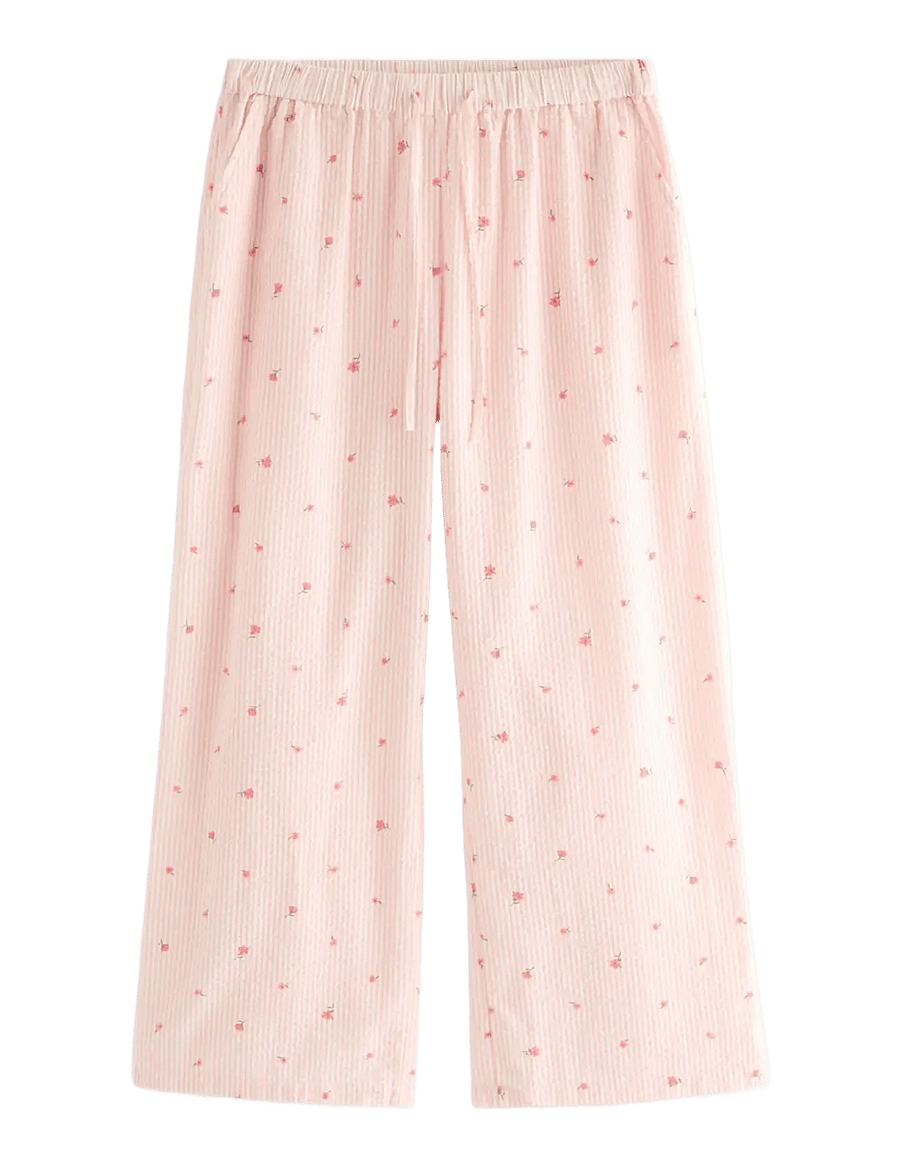 Lindex - Trousers pyjama seersucker - pyjamahosen - light coral - 1