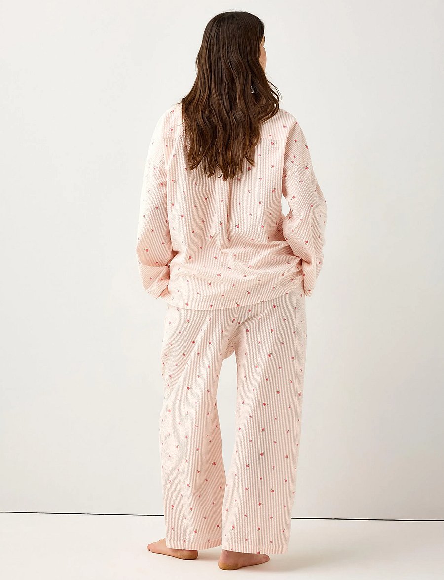 Lindex - Trousers pyjama seersucker - pyjamahosen - light coral - 3