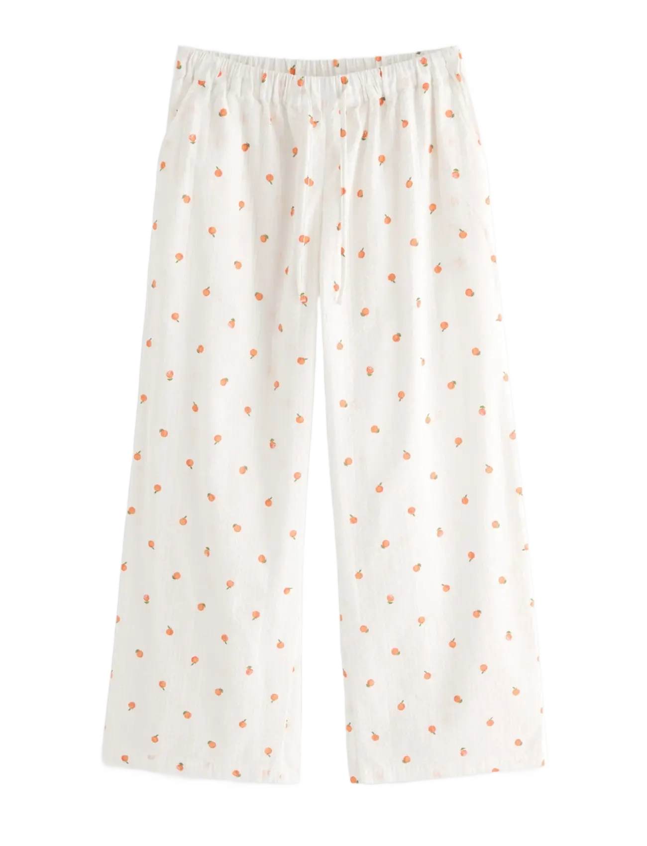 Lindex Pyjama trousers in seersucker - Uus - LIGHT ORANGE / white
