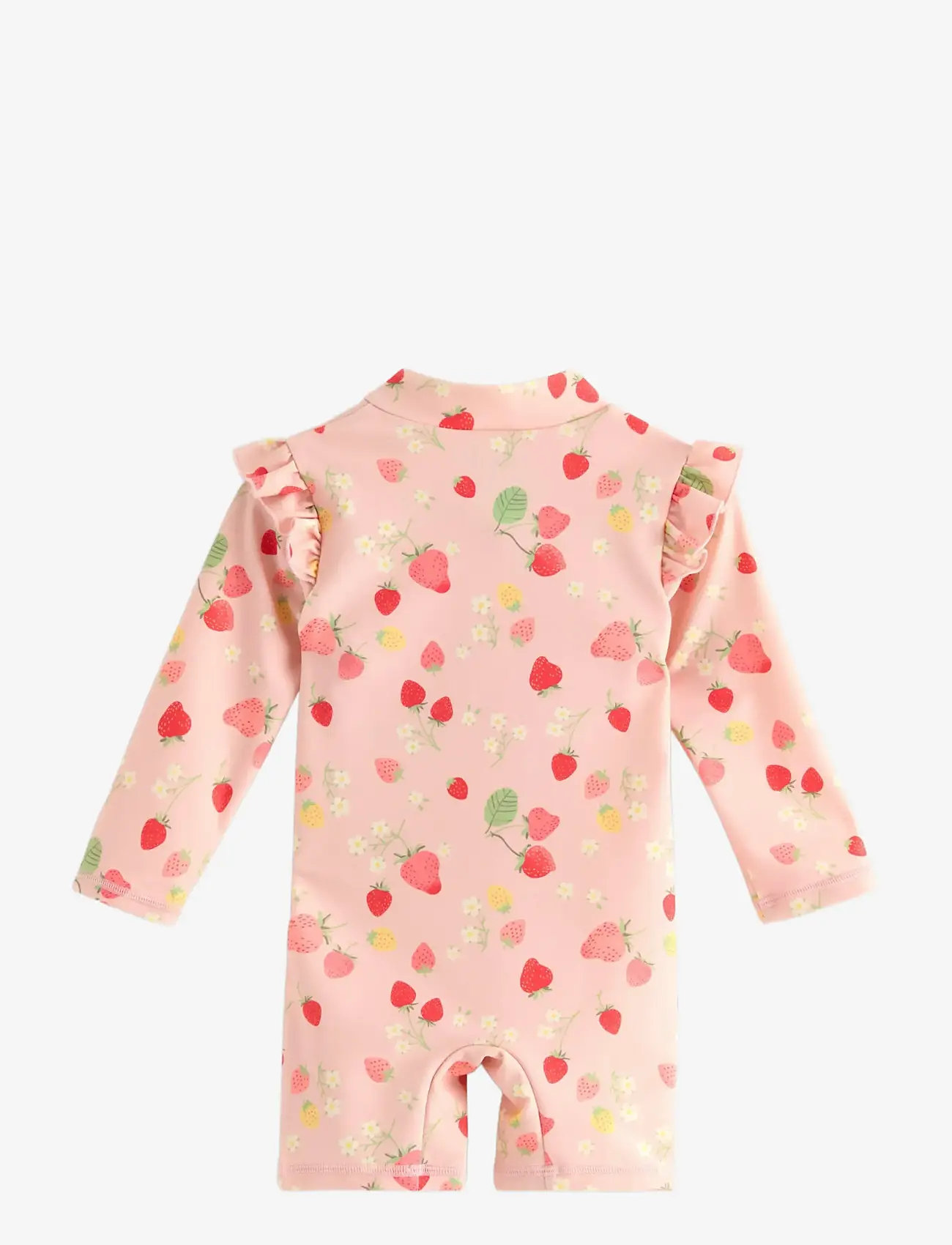Lindex - Sunprotection suit w frill - badeanzüge - light dusty pink - 1