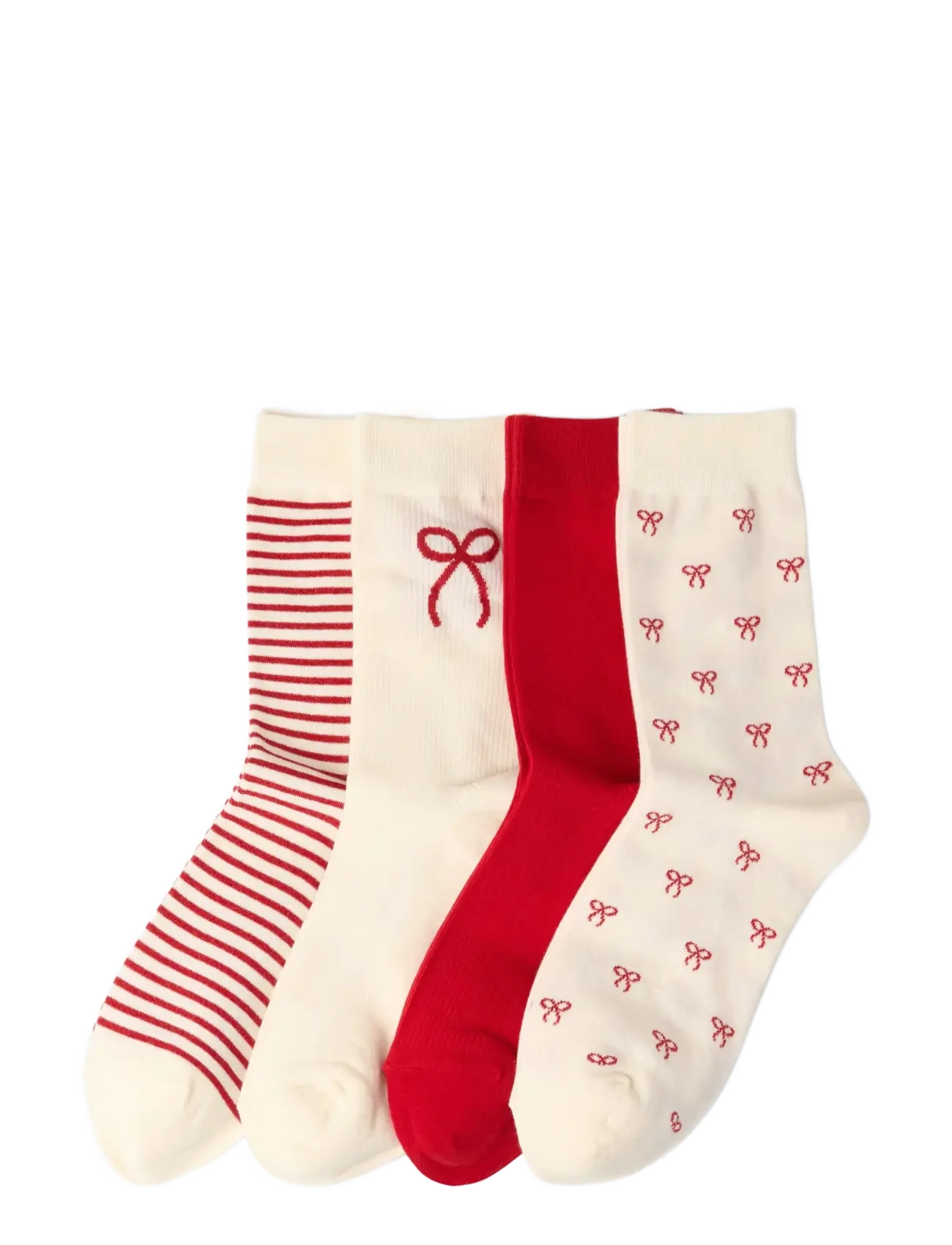 Lindex 4-pakning sokker - Strømper - DARK RED / multi
