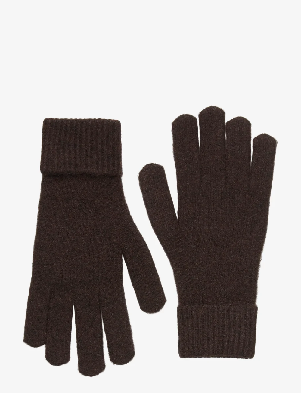 Lindex - Glove knitted Sammy - fingervantar - brown melange - 0