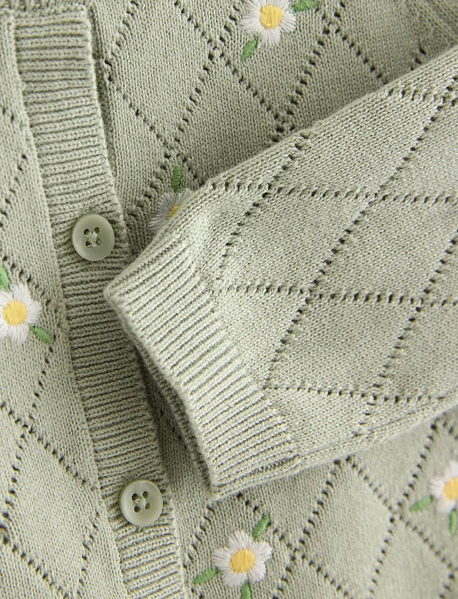 Lindex - Cardigan embroidery - cardigans - light dusty green - 2