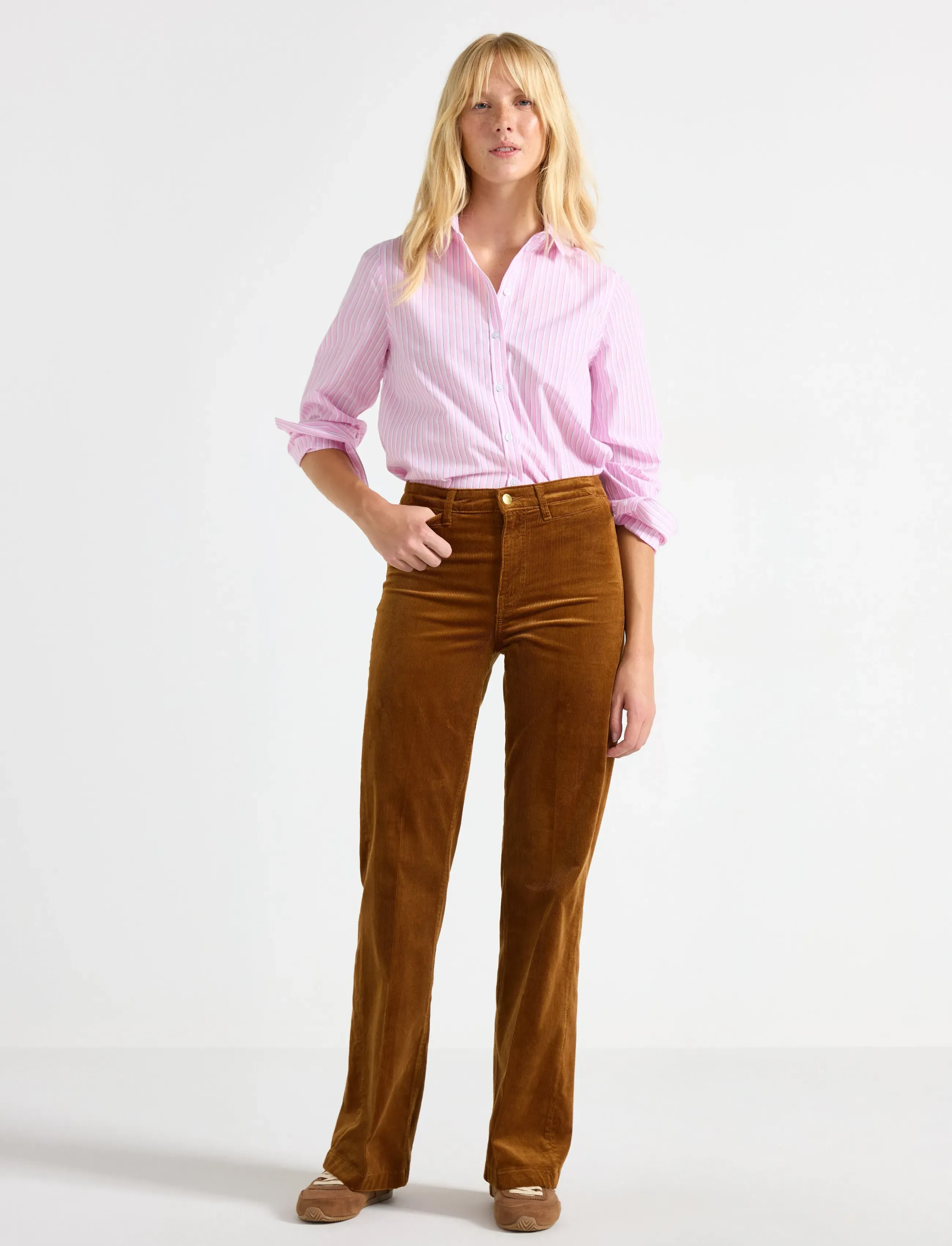Lindex - Trousers Colette Cord - corduroy pants - brown - 0