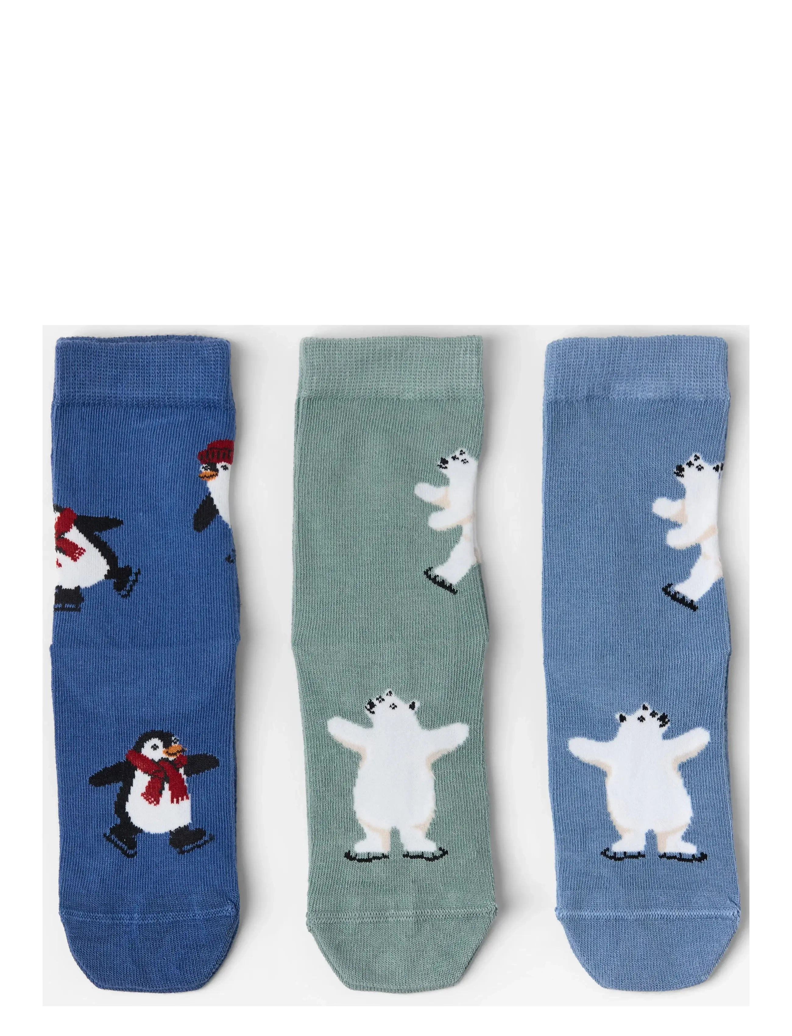Lindex Sock 3 p Polar bears - Socks & Tights - LT DUSTY BLUE / blue
