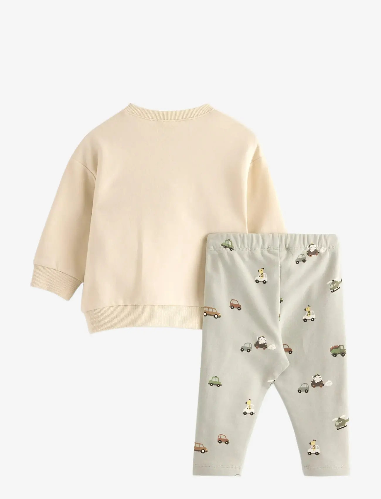 Lindex - Set Sweater Leggings Vehicle - set med långärmad t-shirt - light beige - 1