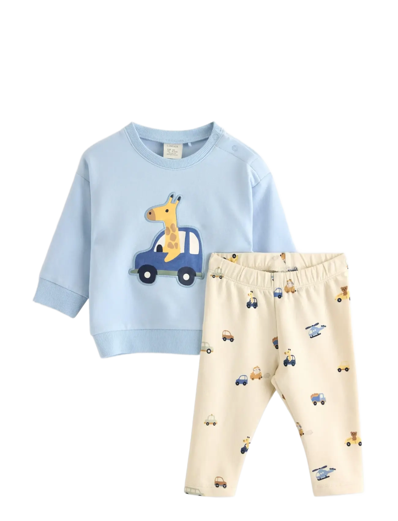 Lindex Set Sweater Leggings Vehicle - Kleidung - LIGHT BLUE / blue