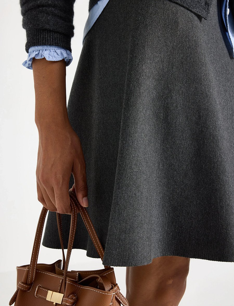 Lindex - Skirt Dagmar melange - korte nederdele - dark grey melange - 4