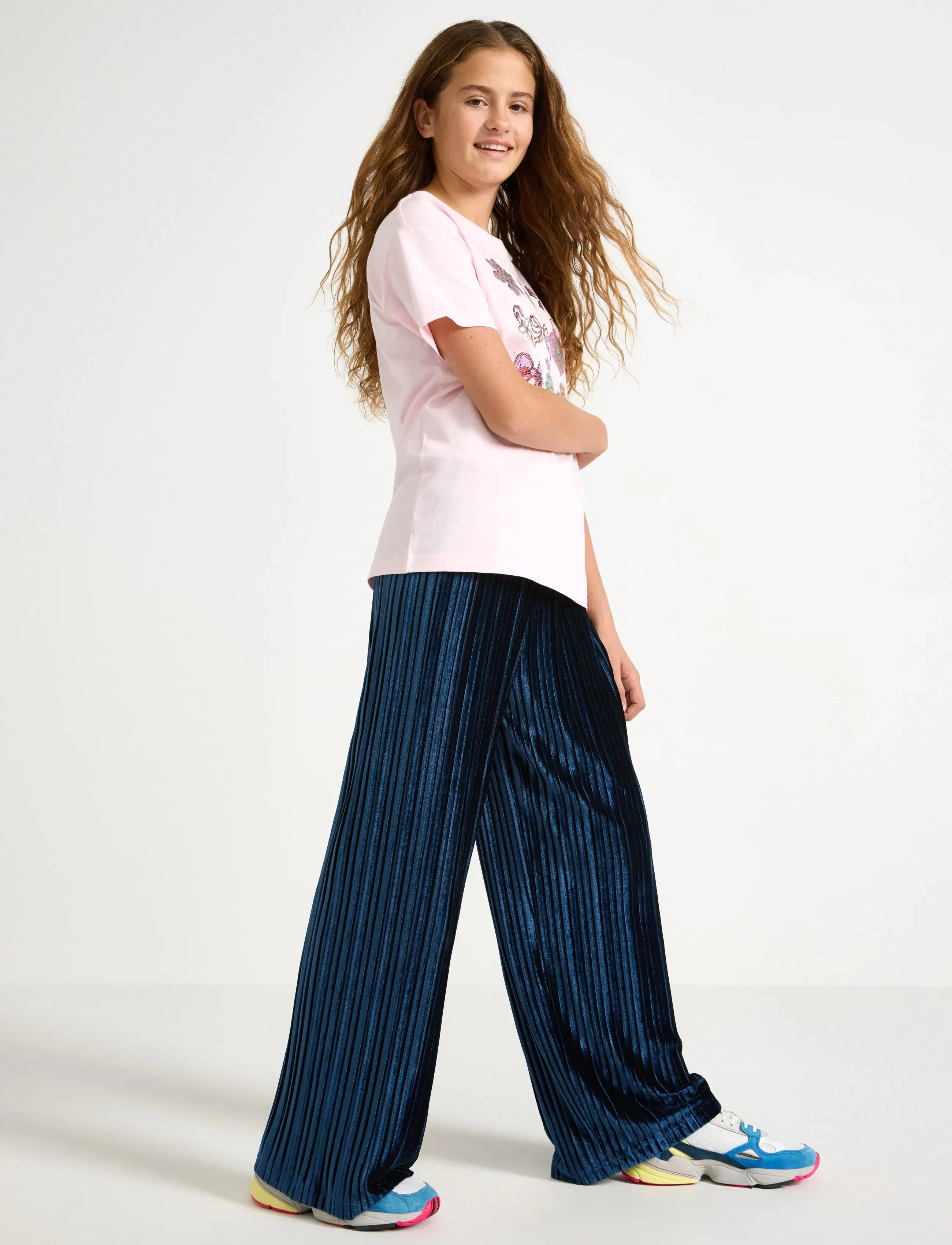 Lindex Bukser I Velour, 170, Unterteile, Marineblau - Trousers, Kinder