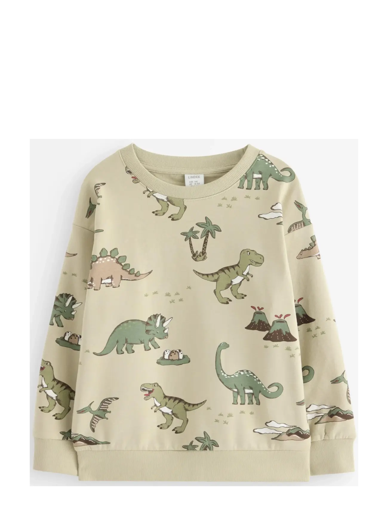 Lindex Sweatshirt Dino AOP - Kleidung - LIGHT DUSTY GREEN / beige