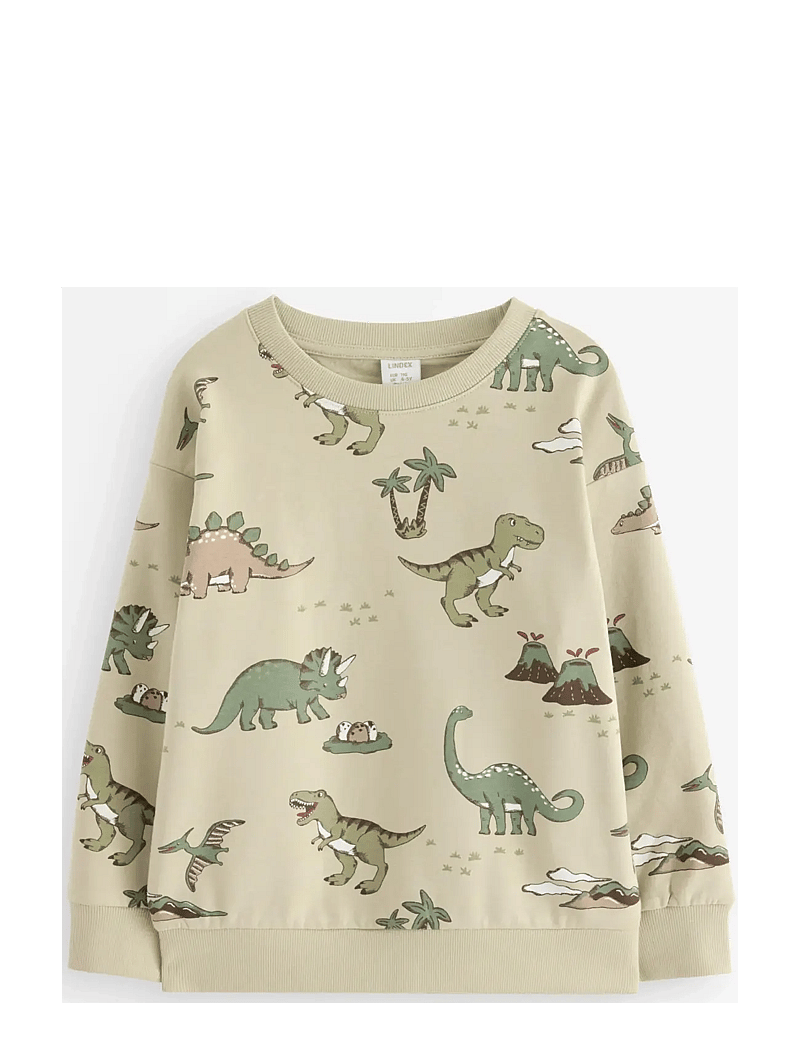 Lindex - Sweatshirt Dino AOP - sweatshirts - light dusty green - 1