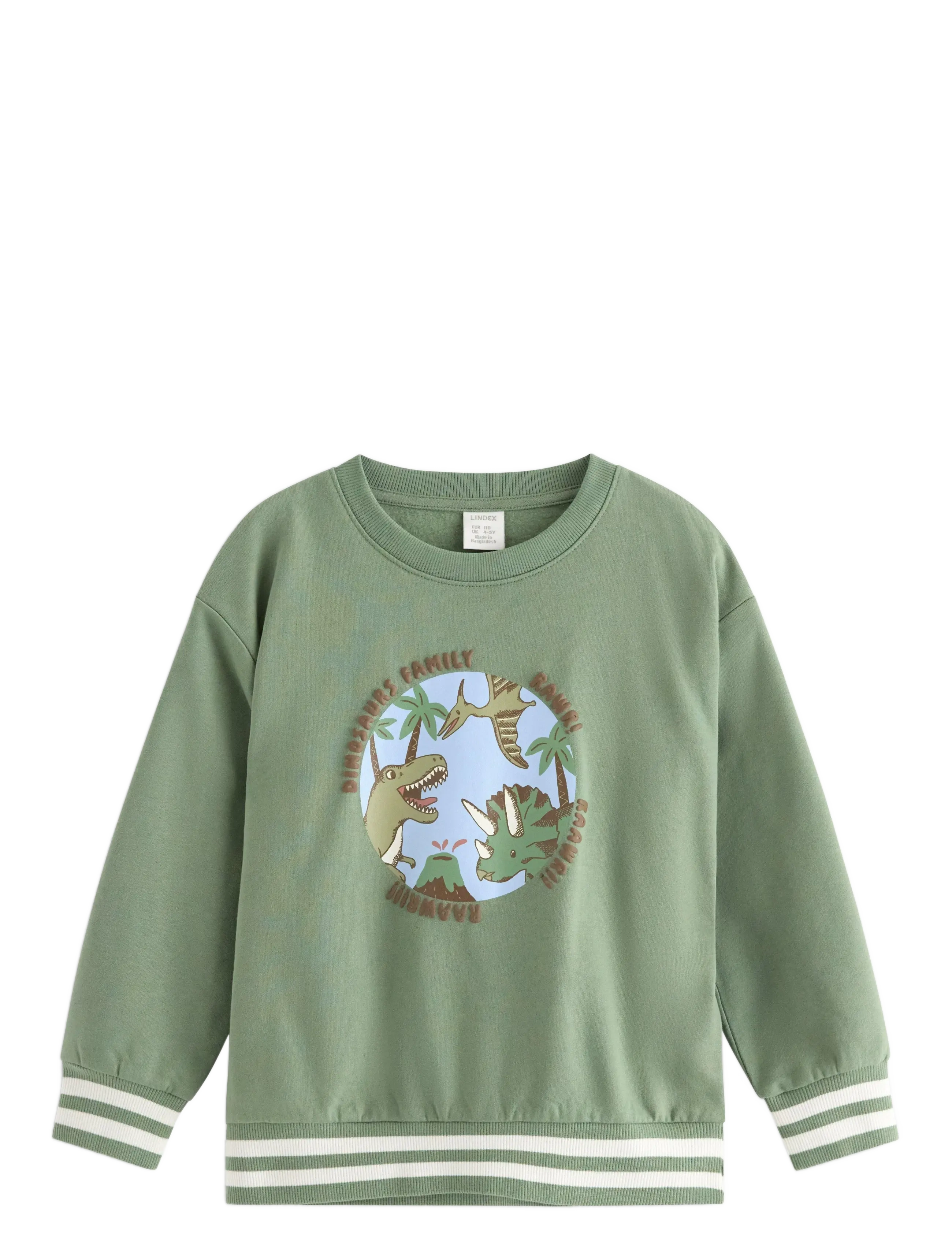 Lindex Sweatshirt Dino Placement - Inspiration - LIGHT KHAKI / green