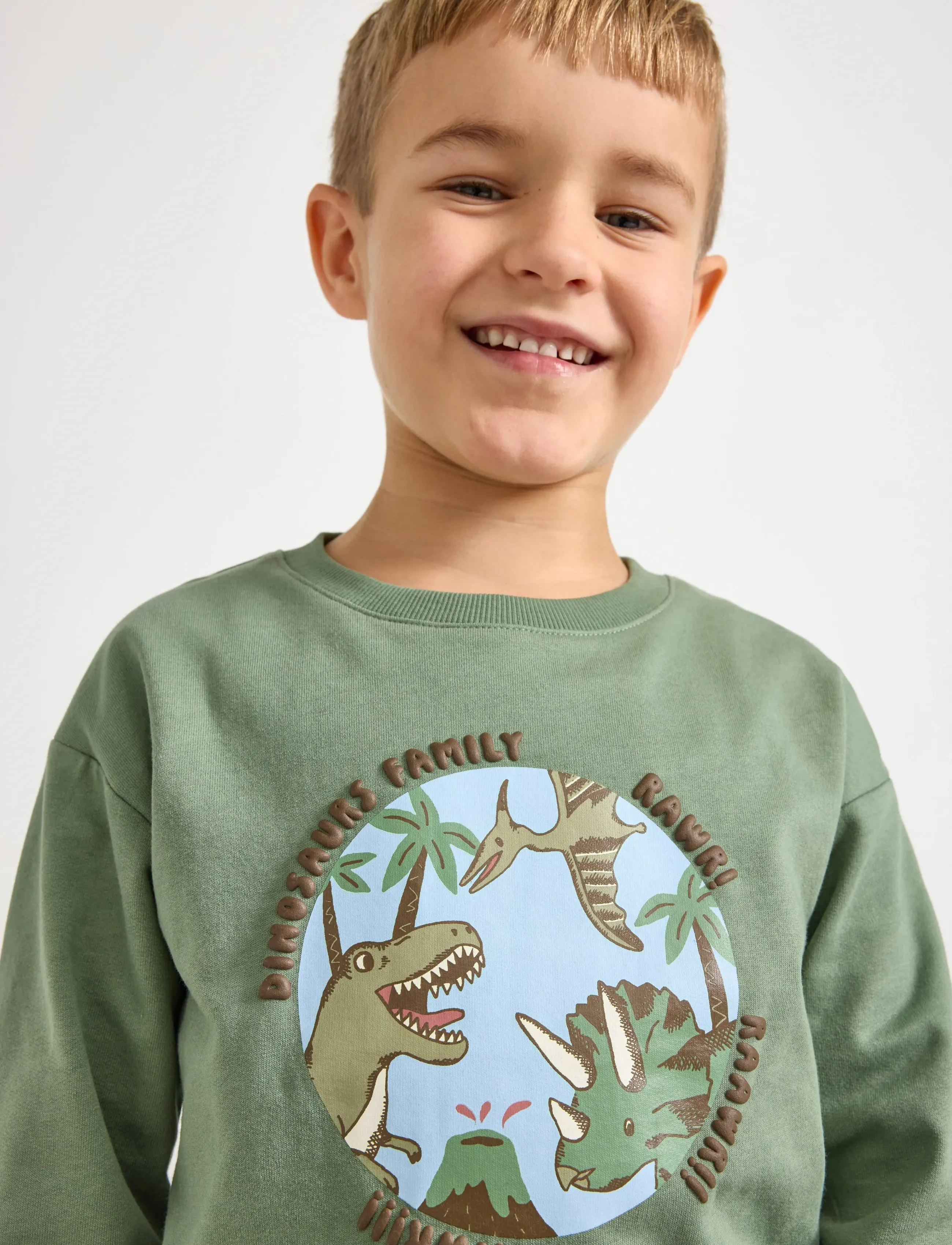 Lindex - Sweatshirt Dino Placement - sweatshirts - light khaki - 4