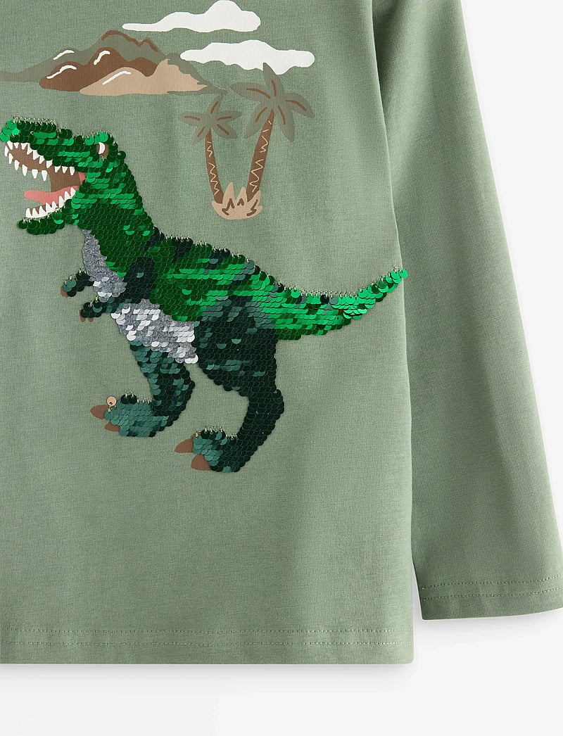 Lindex - Top LS Dino Flip Sequin - pikkade varrukatega t-särgid - light khaki - 5