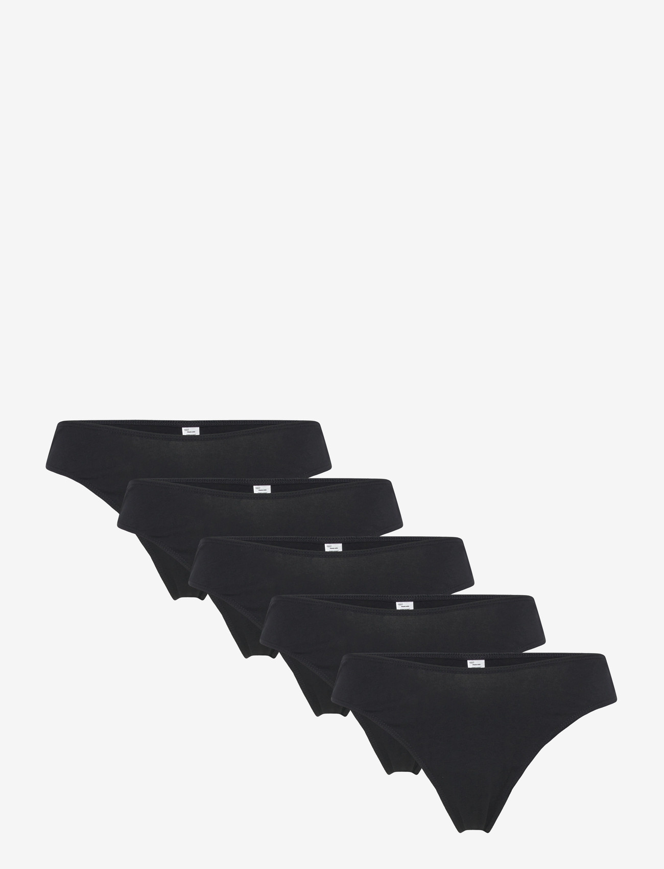 Lindex - Brief Thong Cotton Nellie 5 pa - stringid - black - 0