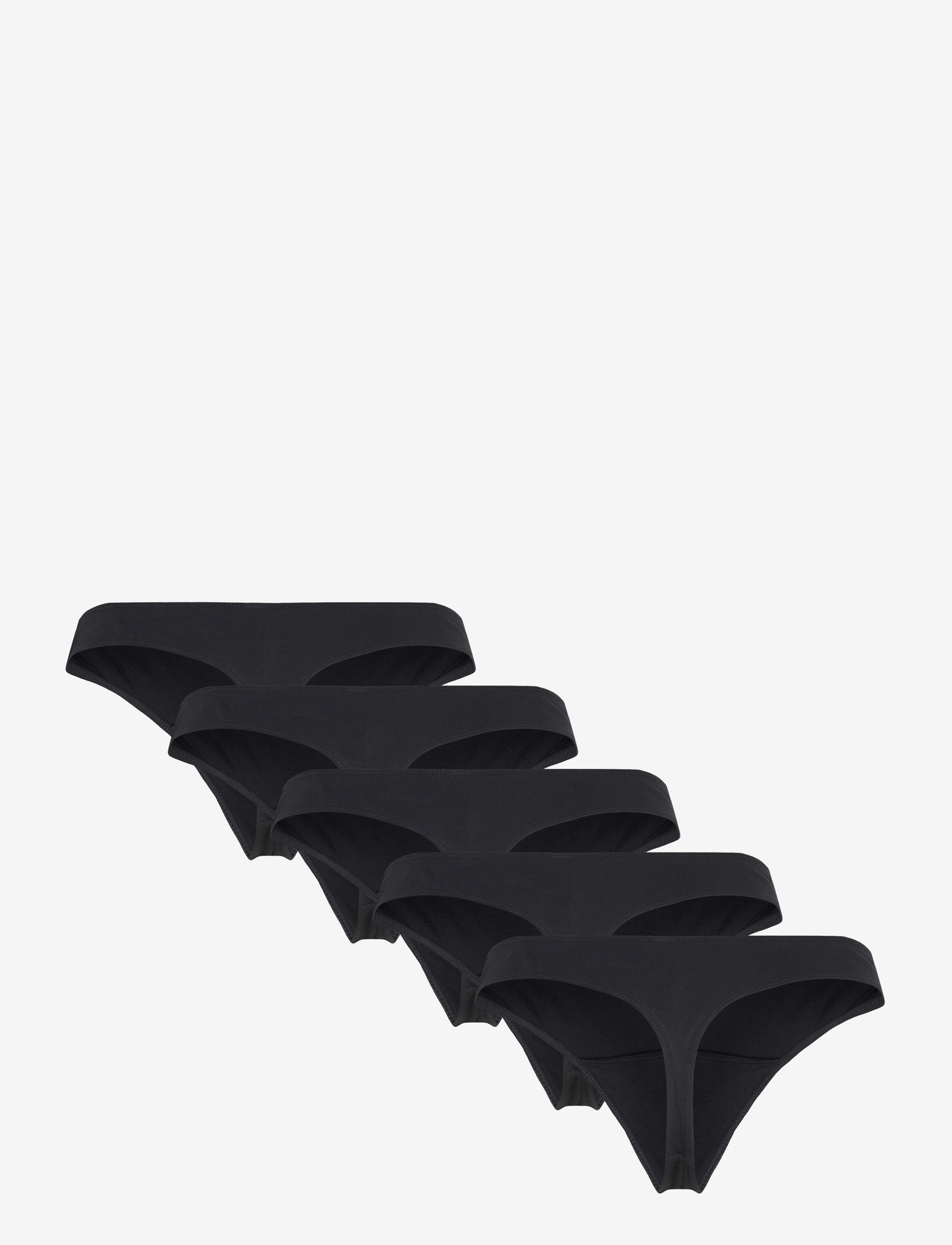 Lindex - Brief Thong Cotton Nellie 5 pa - stringid - black - 1