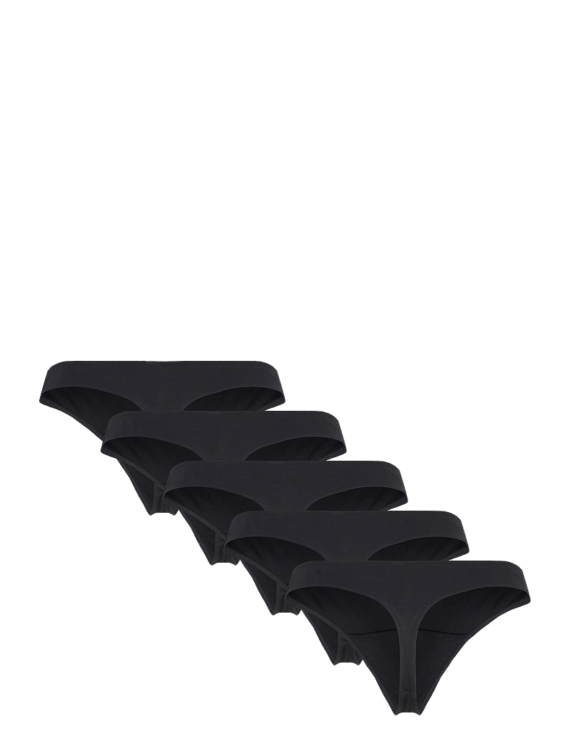 Lindex - Brief Thong Cotton Nellie 5 pa - stringid - black - 1