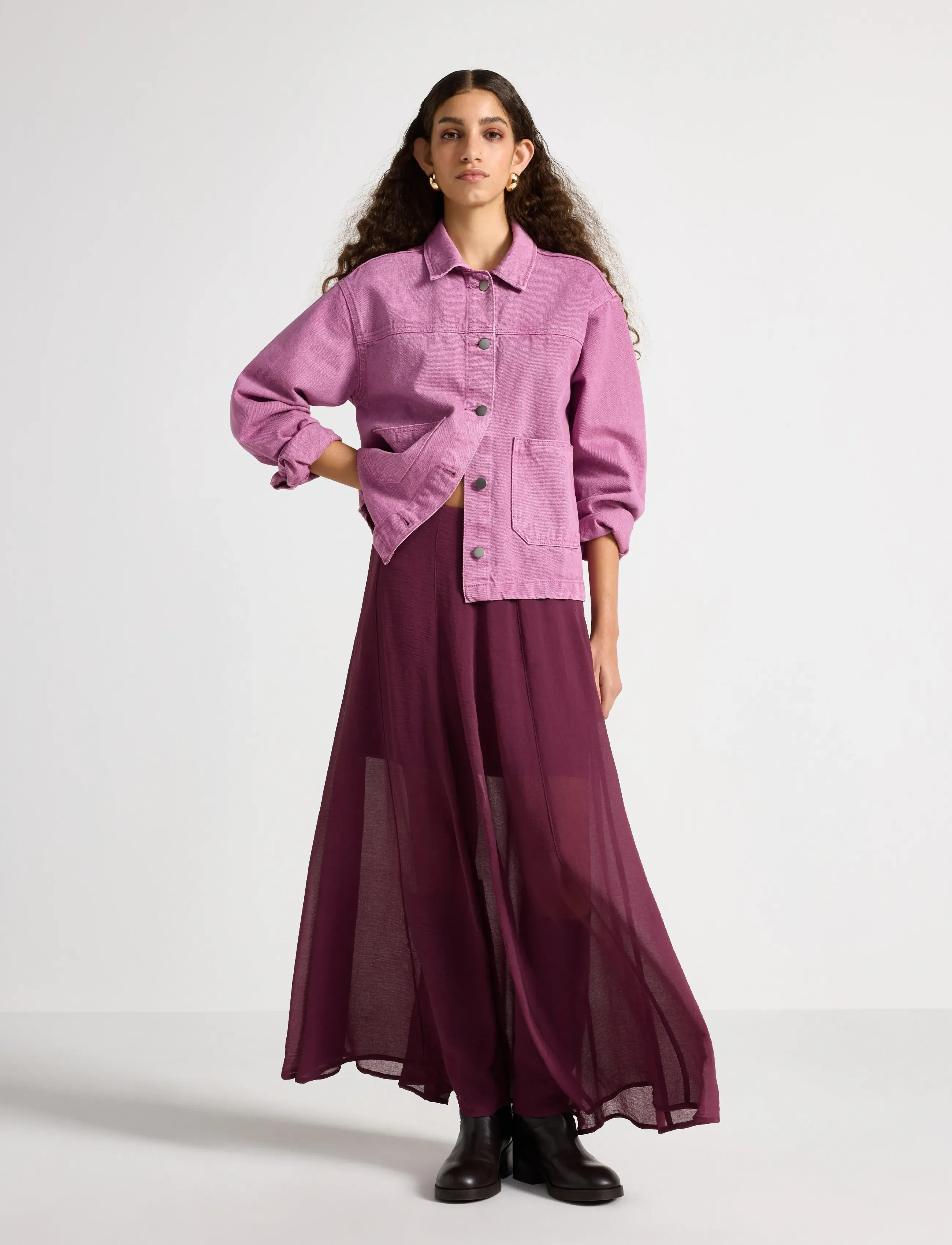 Lindex Skirt Rosa - Lindex - DARK DUSTY LILAC / burgundy