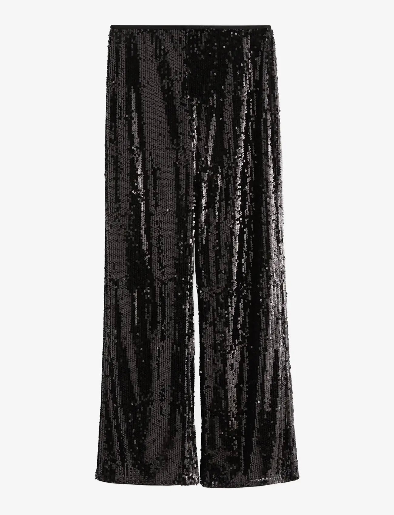 Lindex - Trouser sequin - straight leg hosen - black - 1