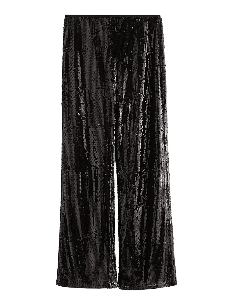 Lindex - Trouser sequin - straight leg hosen - black - 1