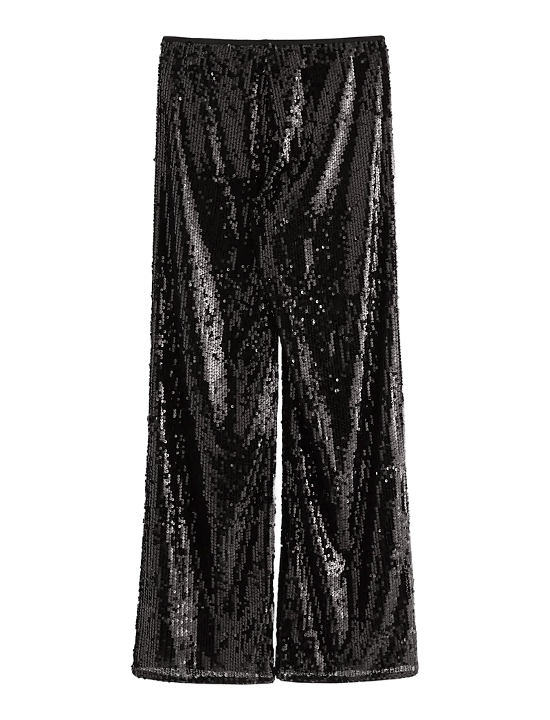 Lindex - Trouser sequin - straight leg hosen - black - 2