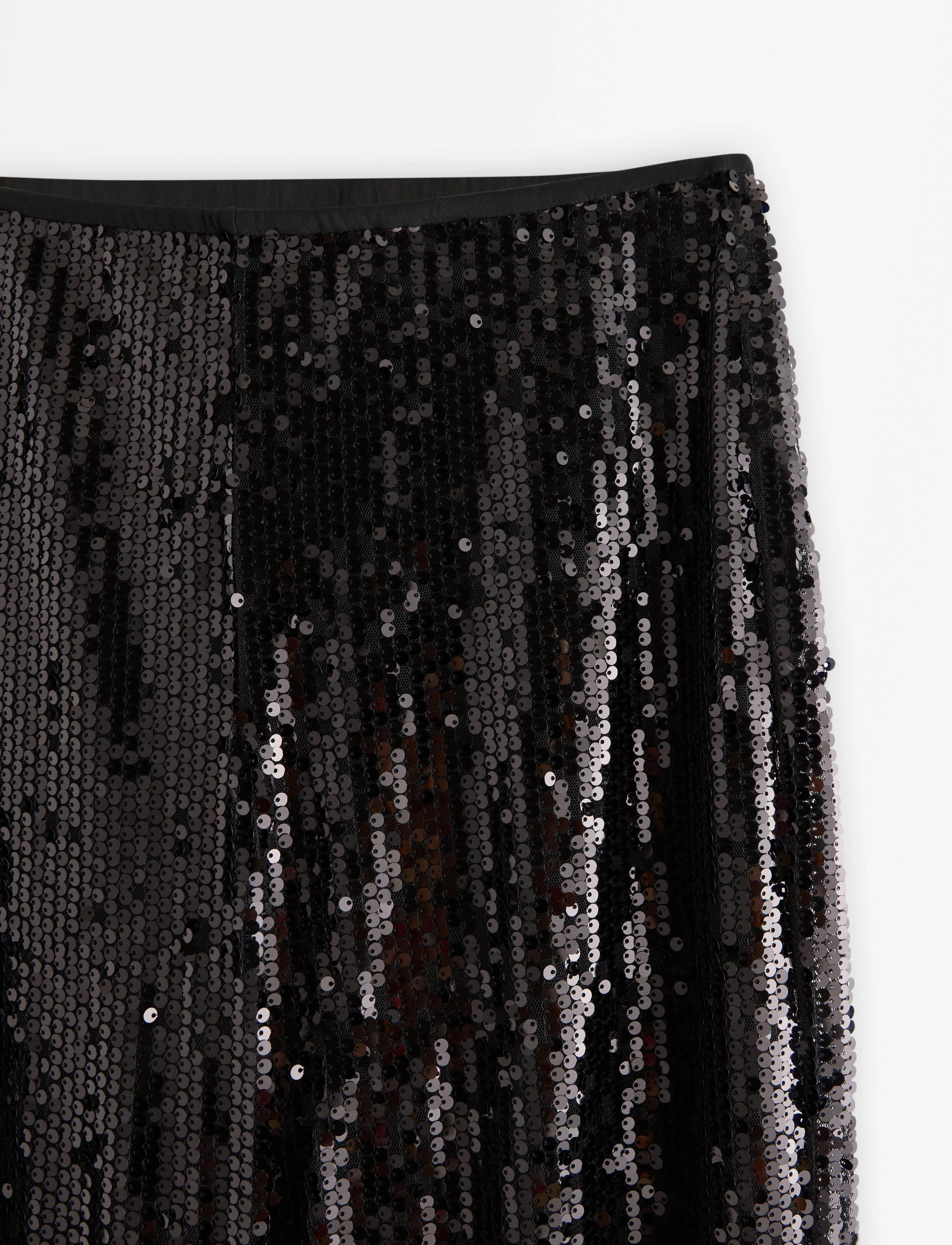 Lindex - Trouser sequin - sirge säärega püksid - black - 5
