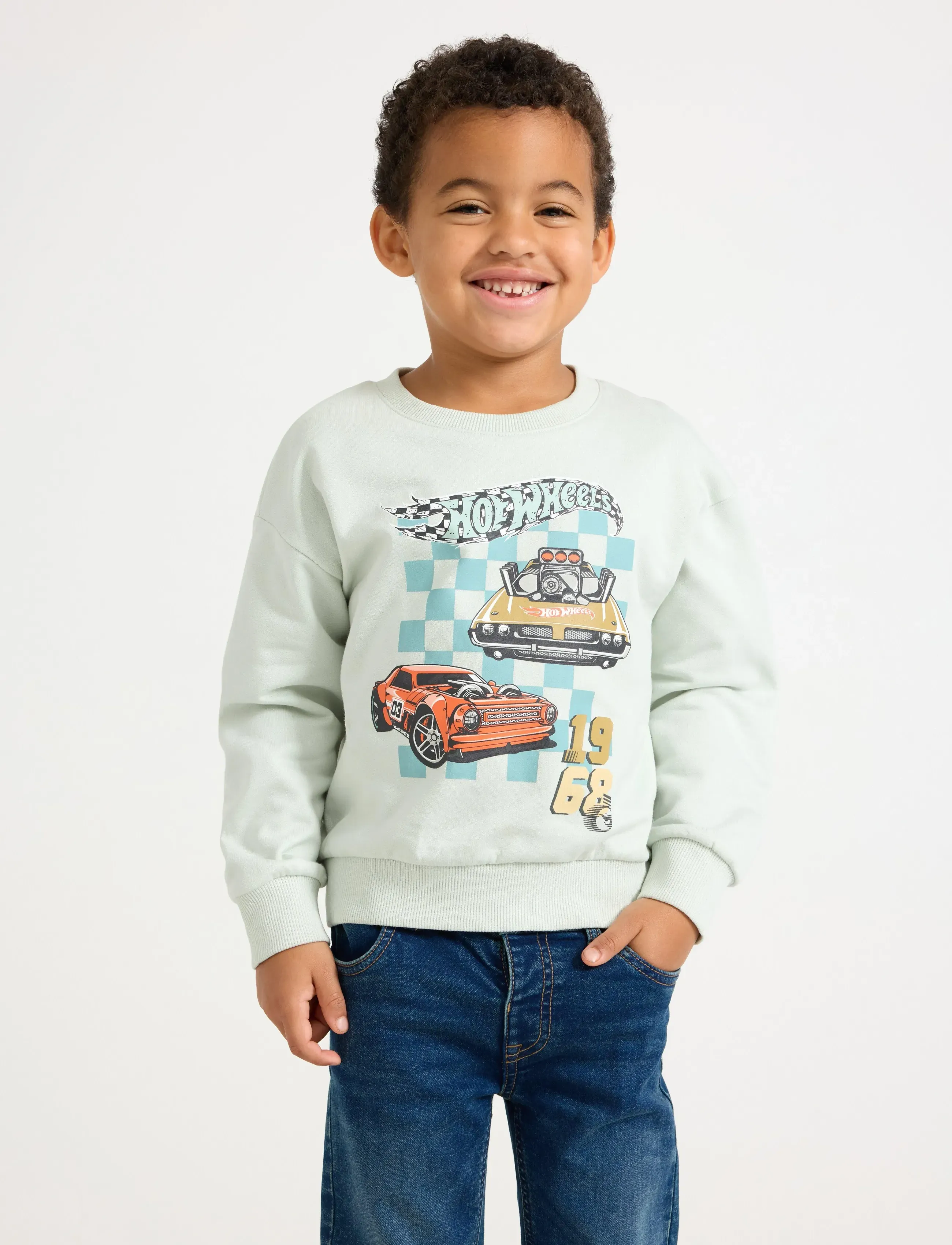 Lindex Sweatshirt Hot Wheels, Børn, Hot Wheels Sweatshirt, Grøn, Str: 92