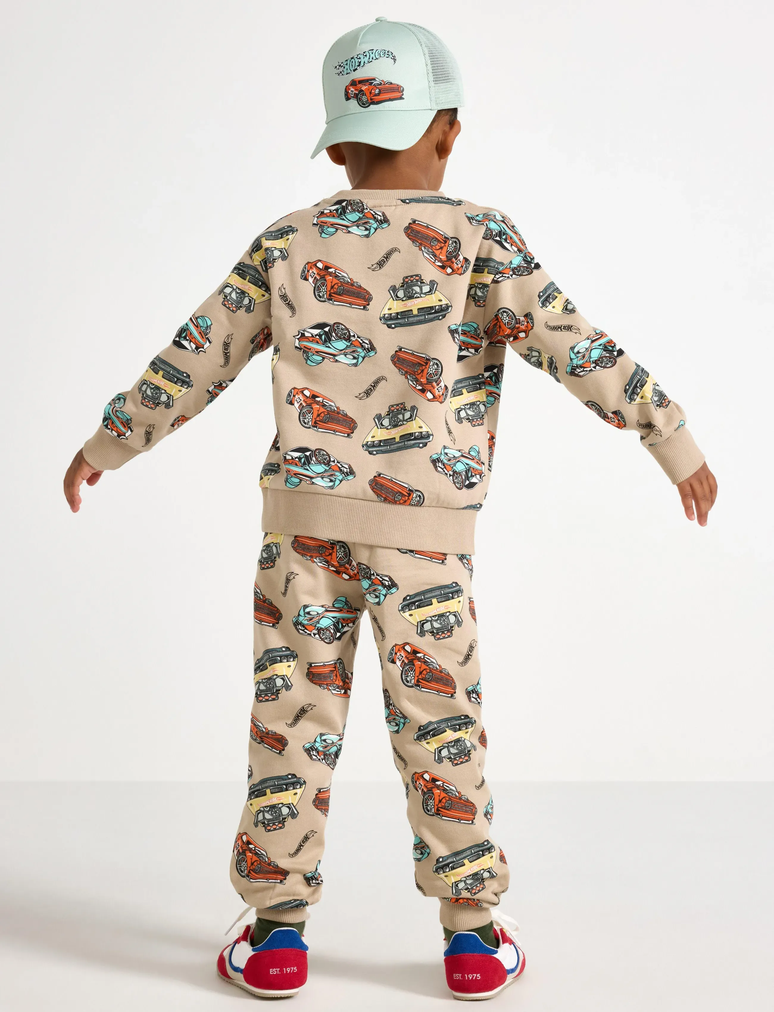 Lindex - Trousers Jogging Hot wheels - sweatpants - dusty beige - 3
