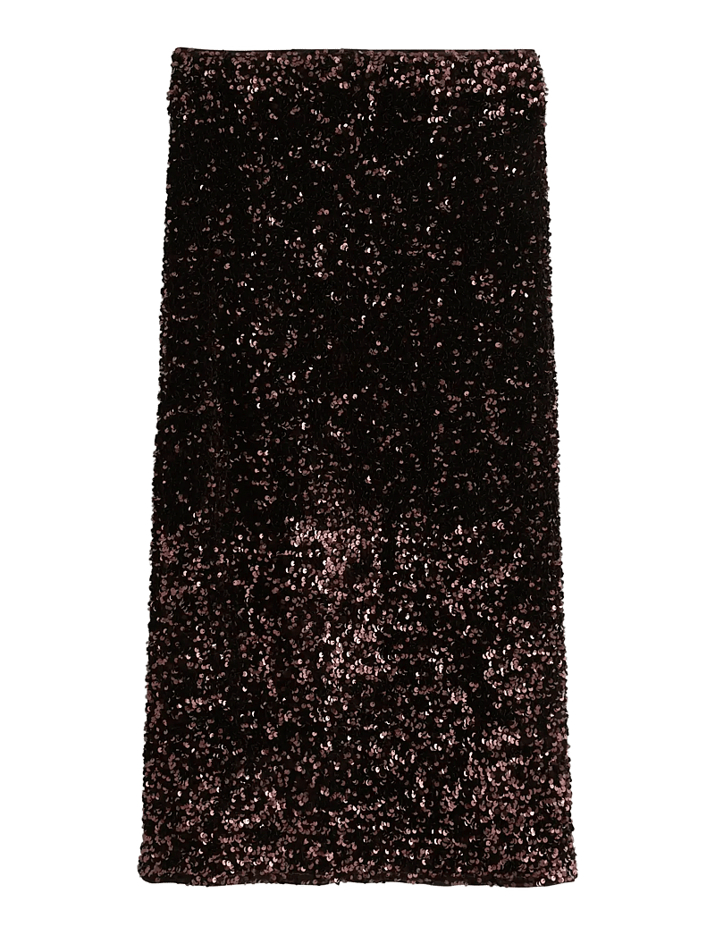 Lindex - Midikjol med paljetter - paljettkjolar - brown - 1