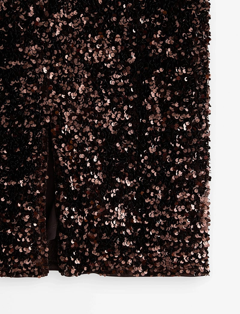 Lindex - Midikjol med paljetter - paljettkjolar - brown - 5