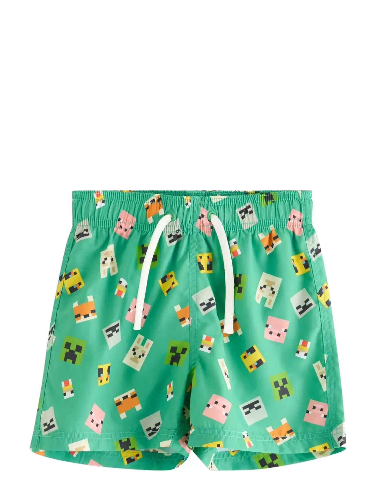Lindex Minecraft Swim Shorts, Børn, Minecraft Badeshorts, Grøn, Str: 86/92