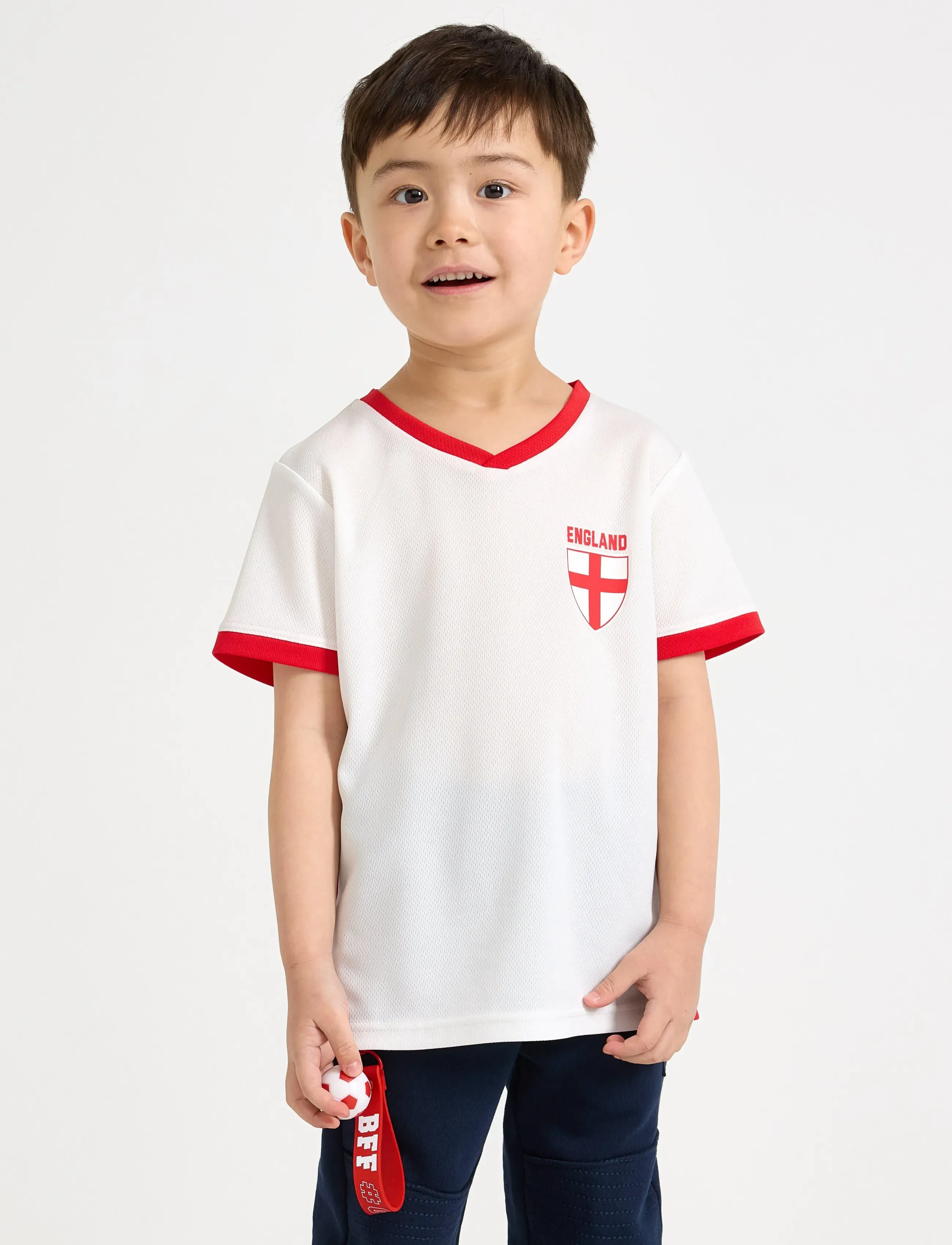 Lindex Football Shirt, Børn, Fodbold T-Shirt, Hvid, Str: 92