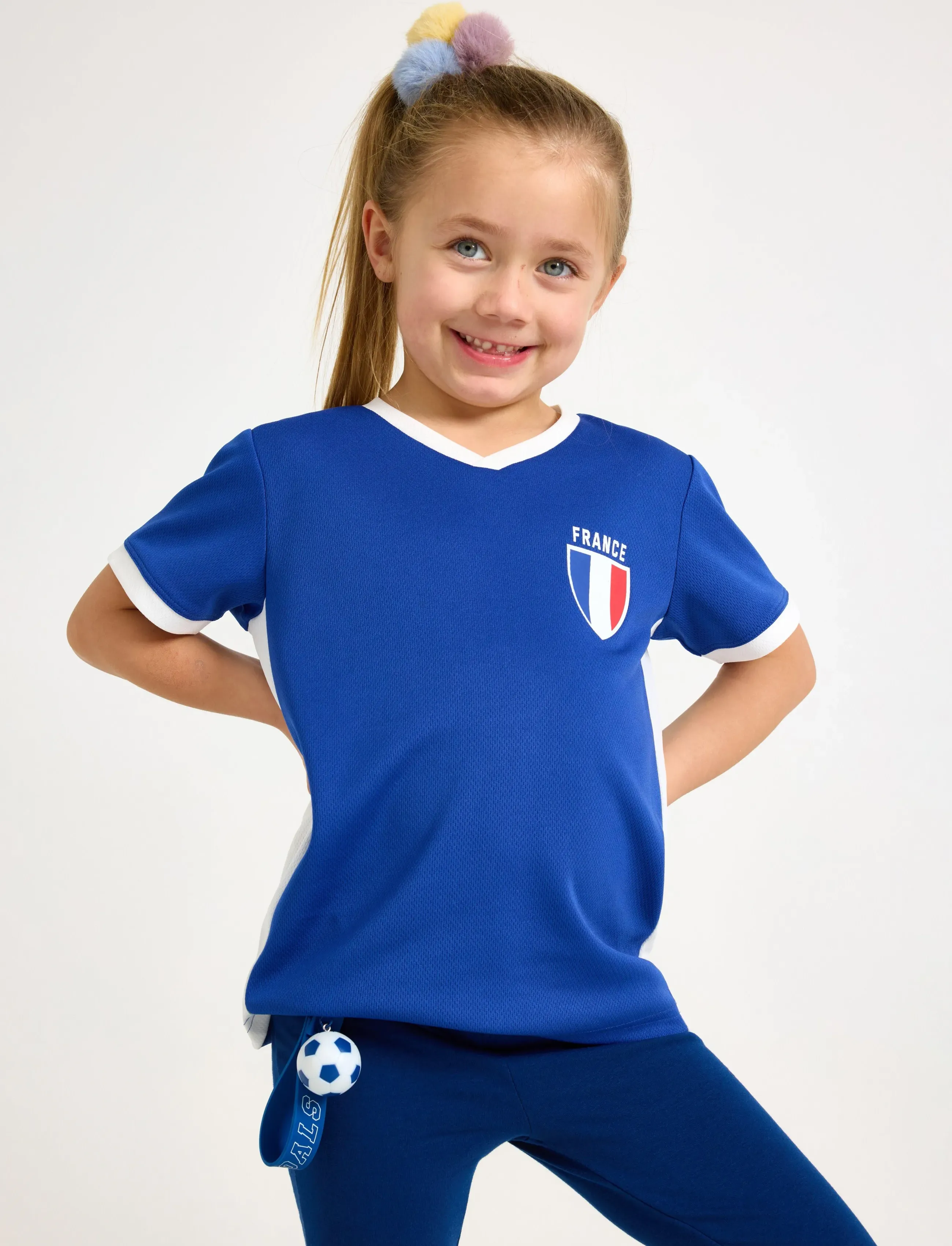 Lindex Football Shirt, Børn, Fodbold T-Shirt, Blå, Str: 110/116