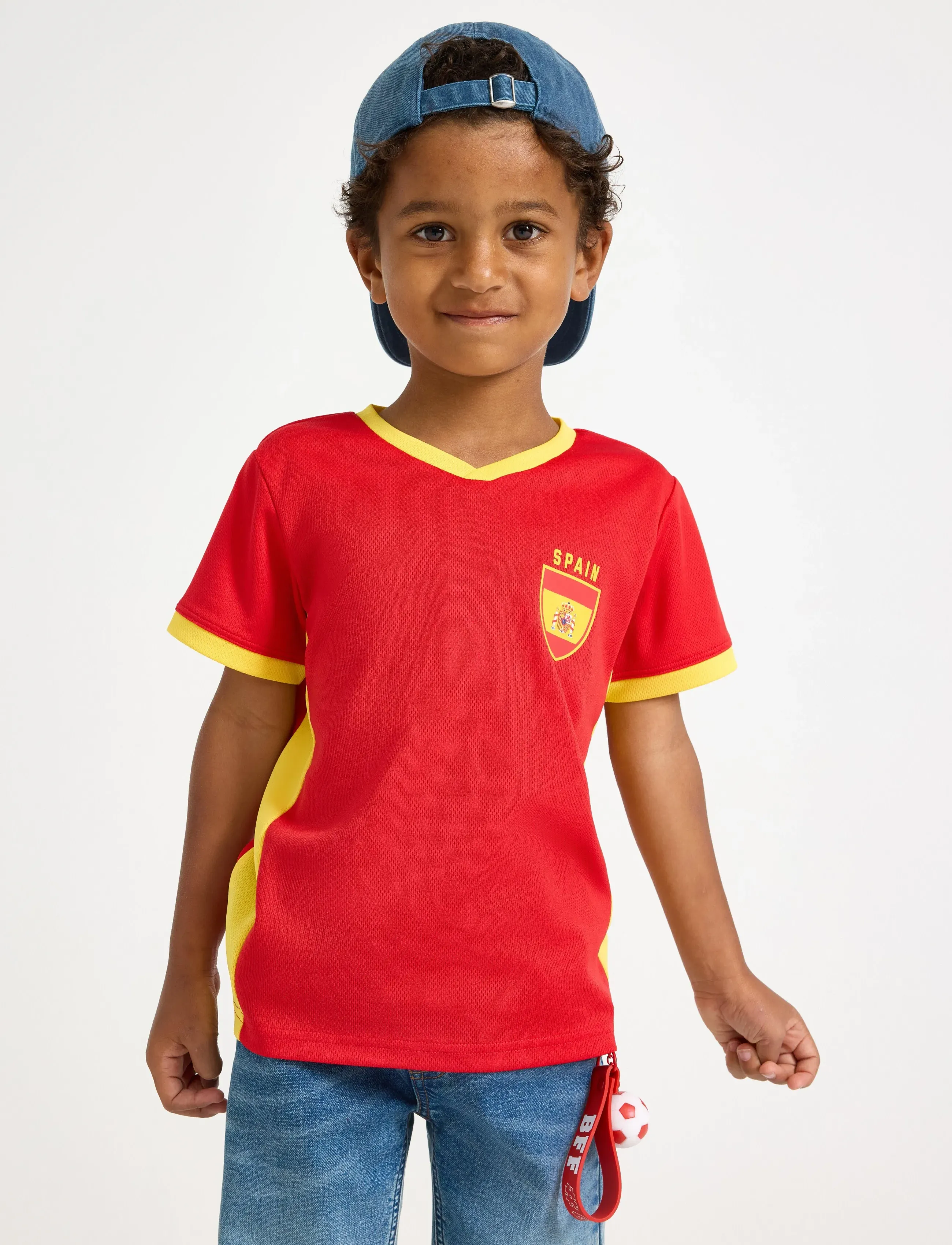 Lindex Football Shirt, Børn, Fodbold T-Shirt, Rød, Str: 92