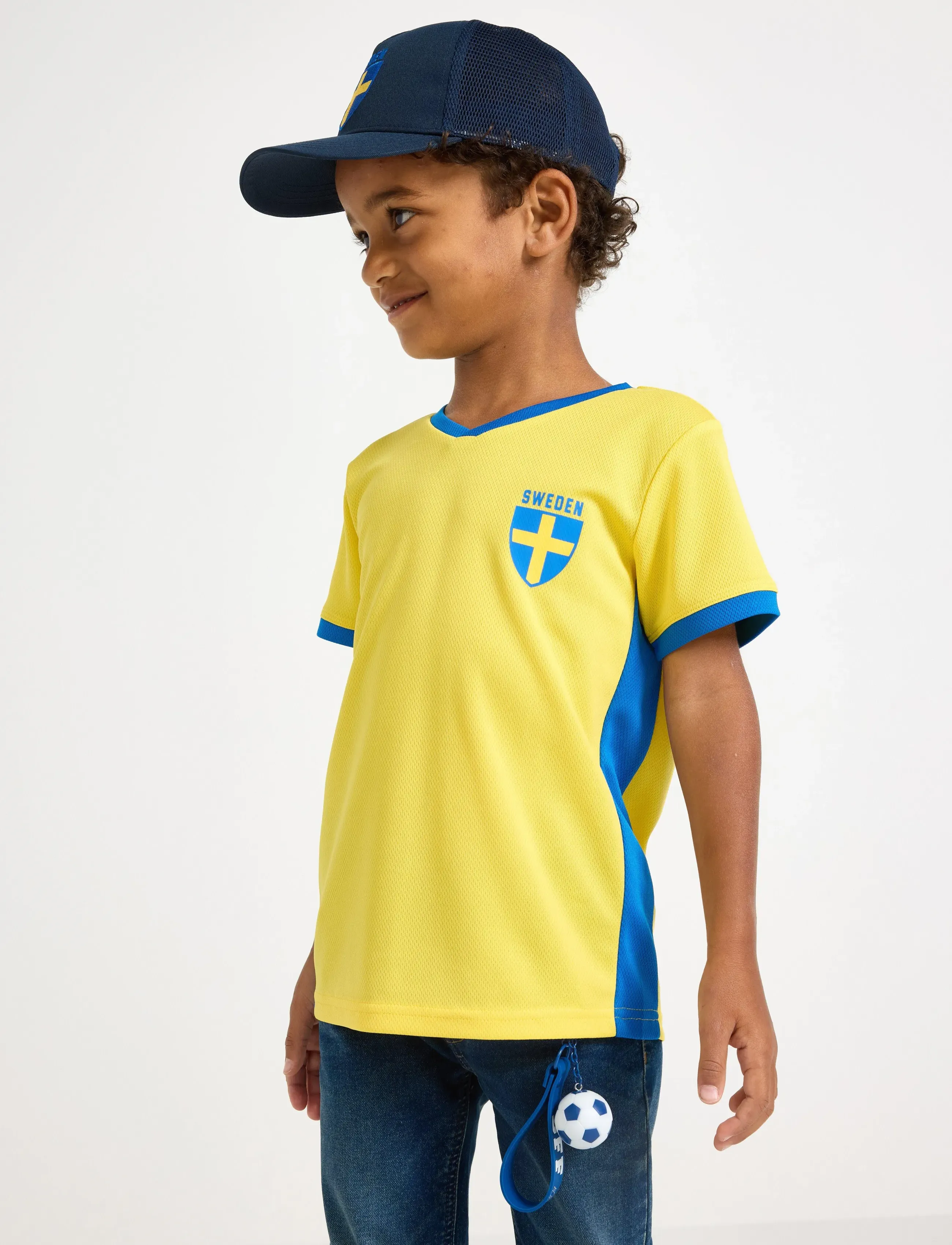 Lindex Top SS Soccer nation - Oberteile & T-Shirts - DARK YELLOW / yellow