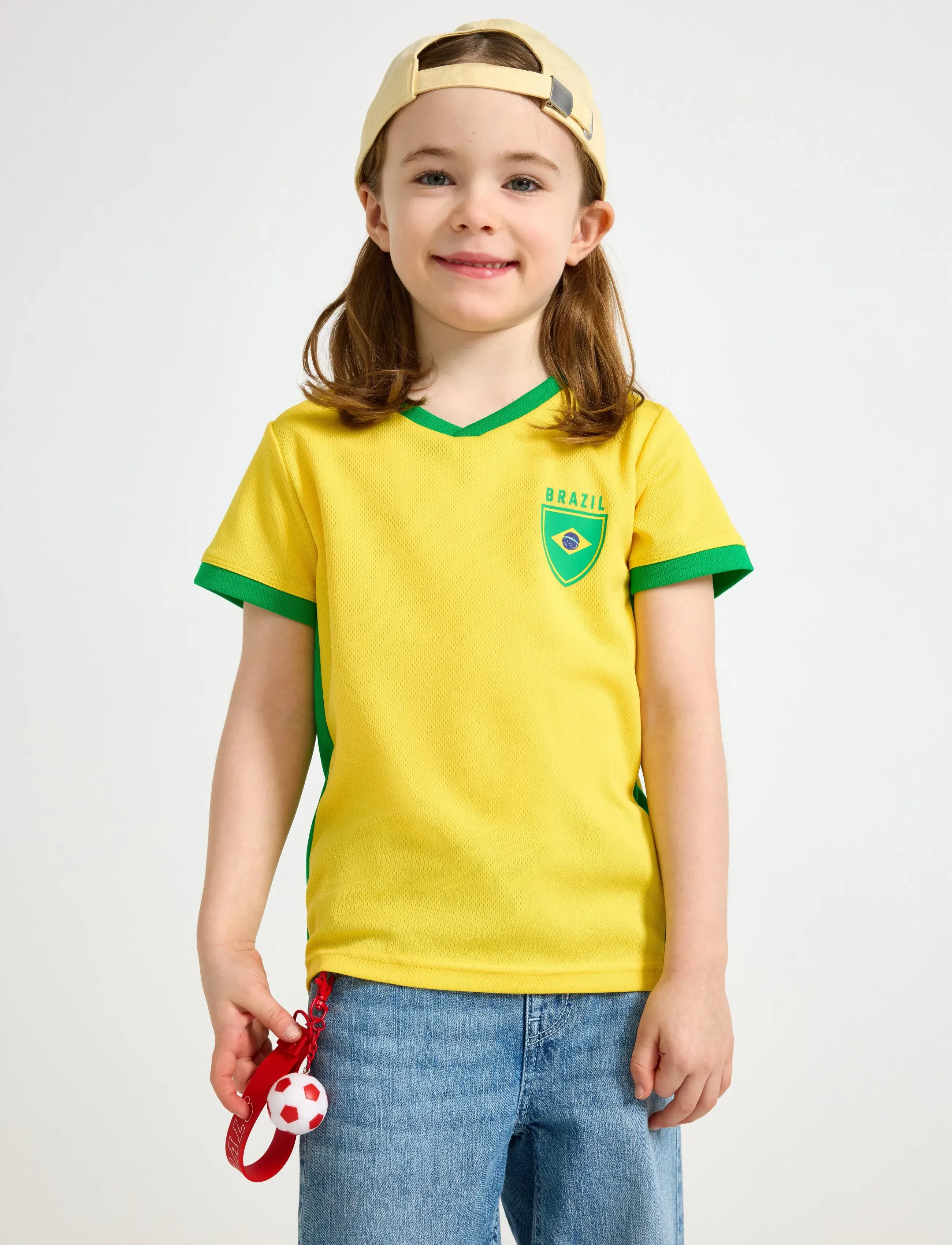 Lindex Top SS Soccer nation - Oberteile & T-Shirts - STRONG GREEN / yellow