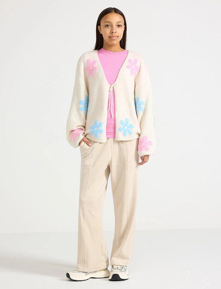 Lindex - Wide trousers in velour - jogginghosen - light dusty beige - 0