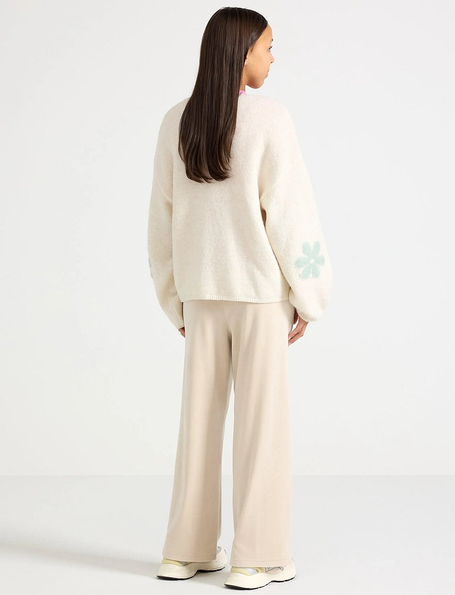 Lindex - Wide trousers in velour - jogginghosen - light dusty beige - 3