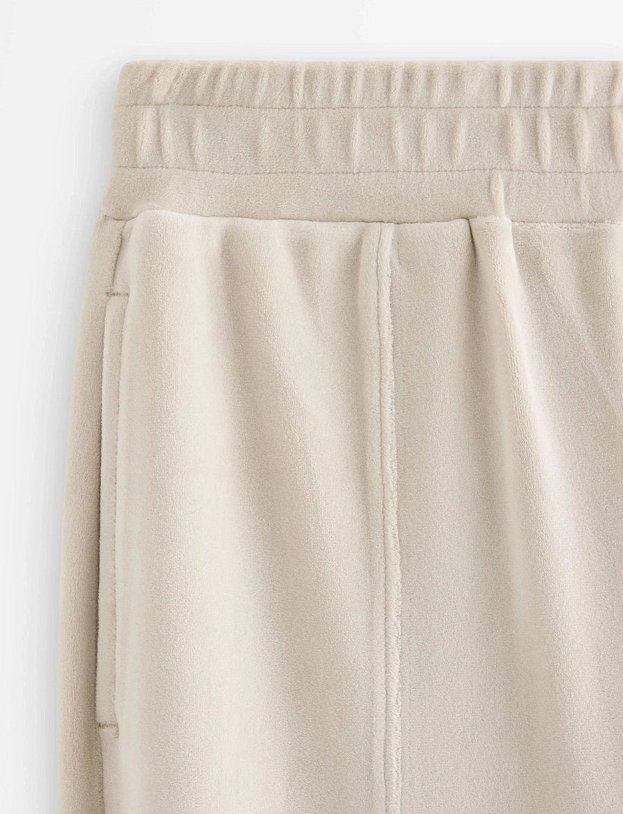 Lindex - Wide trousers in velour - jogginghosen - light dusty beige - 4