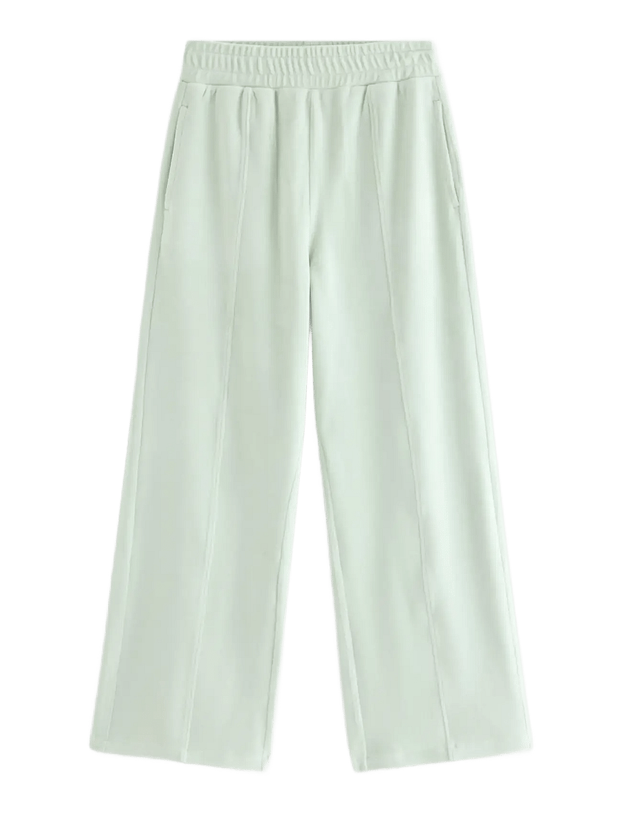 Lindex - Wide trousers in velour - mjukisbyxor - light dusty green - 1