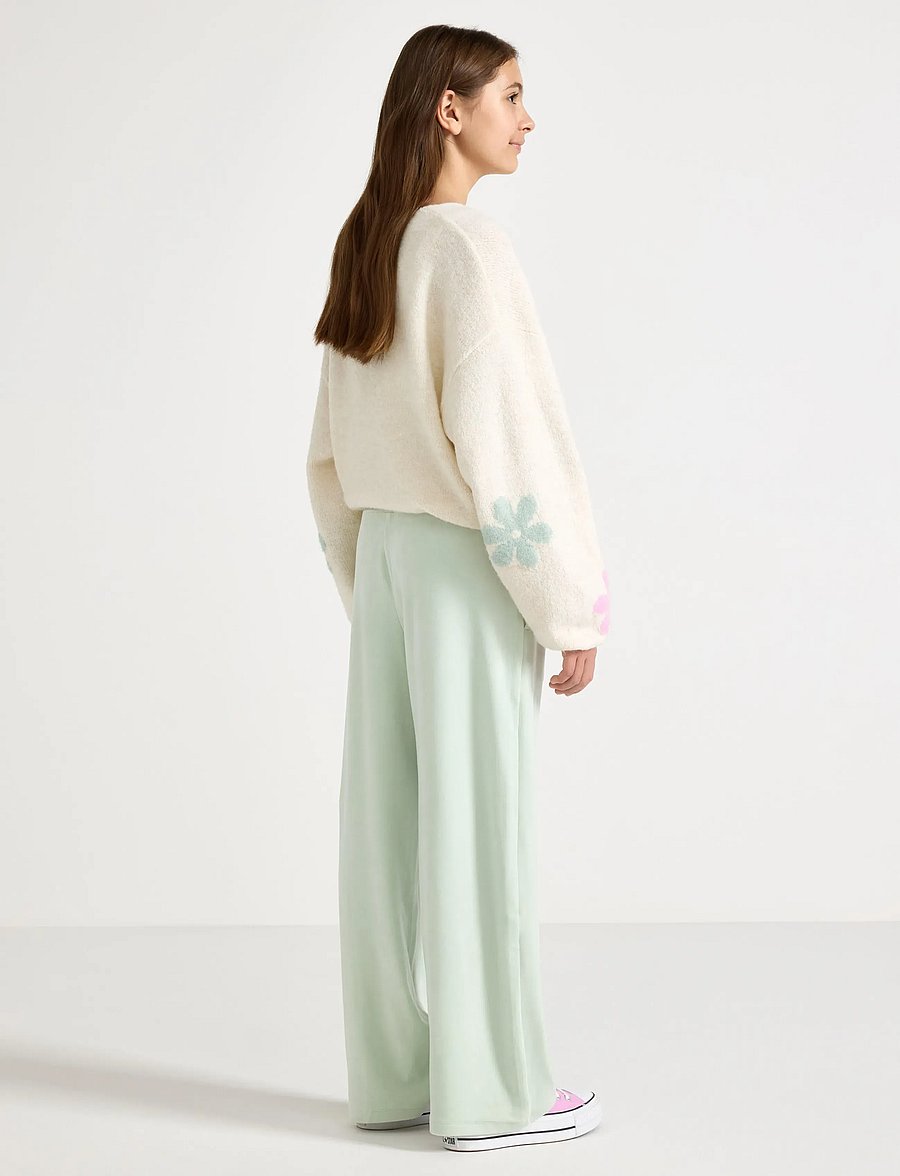 Lindex - Wide trousers in velour - mjukisbyxor - light dusty green - 3
