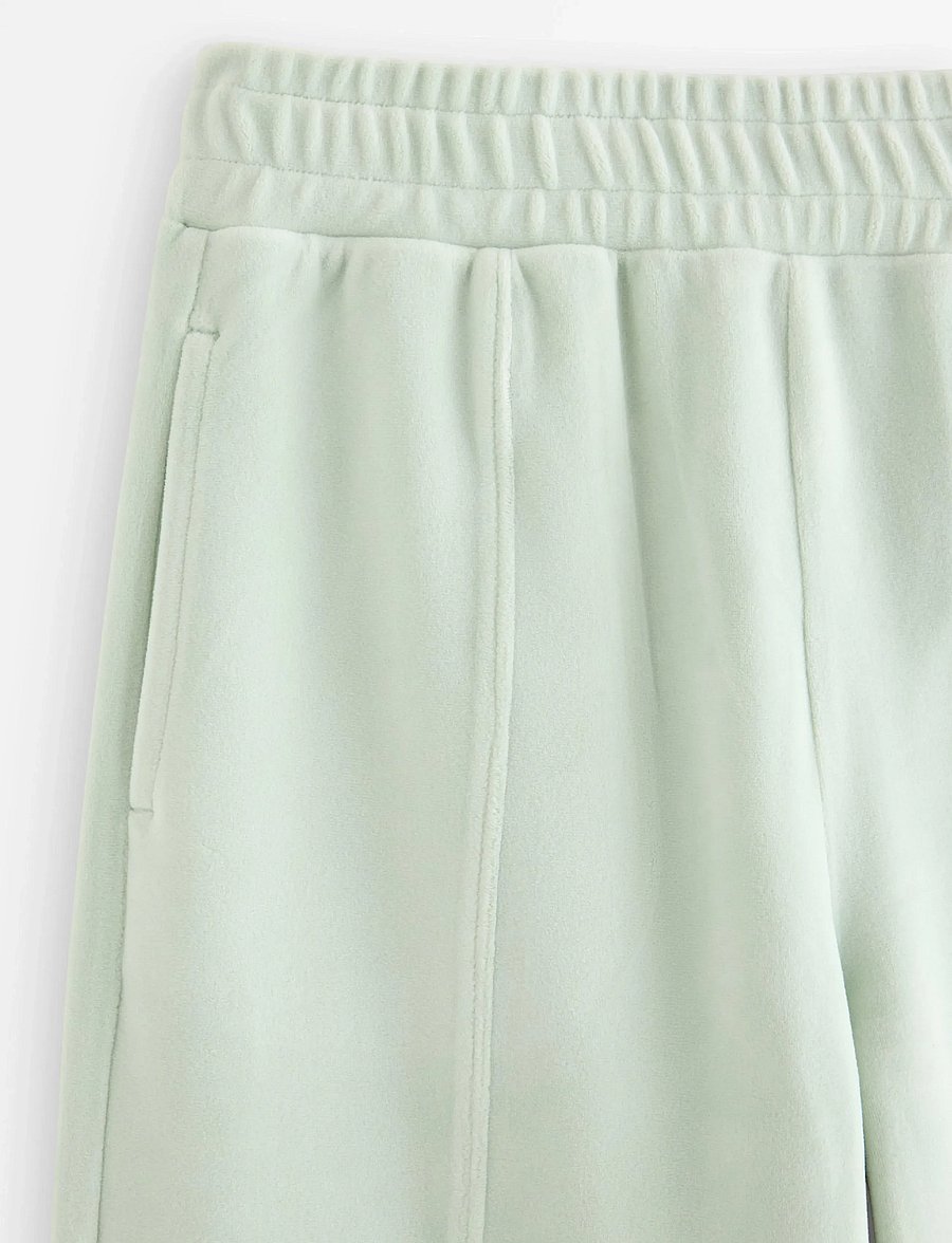 Lindex - Wide trousers in velour - mjukisbyxor - light dusty green - 4