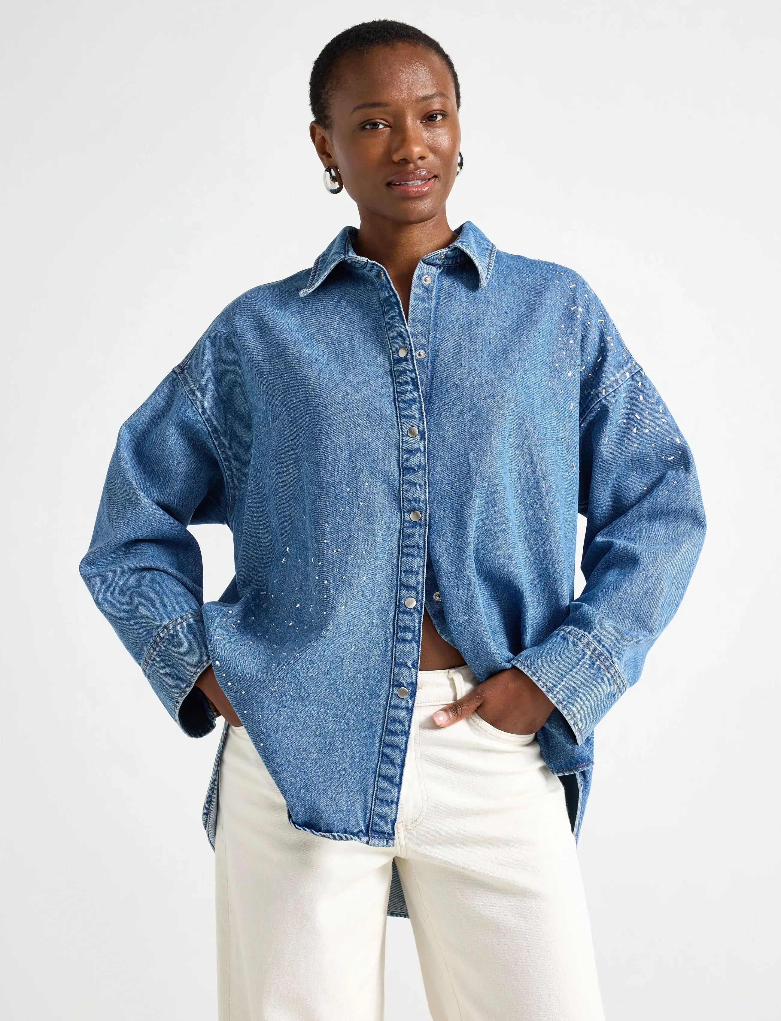 Lindex Skjorte i denim - Särgid - DENIM BLUE / blue