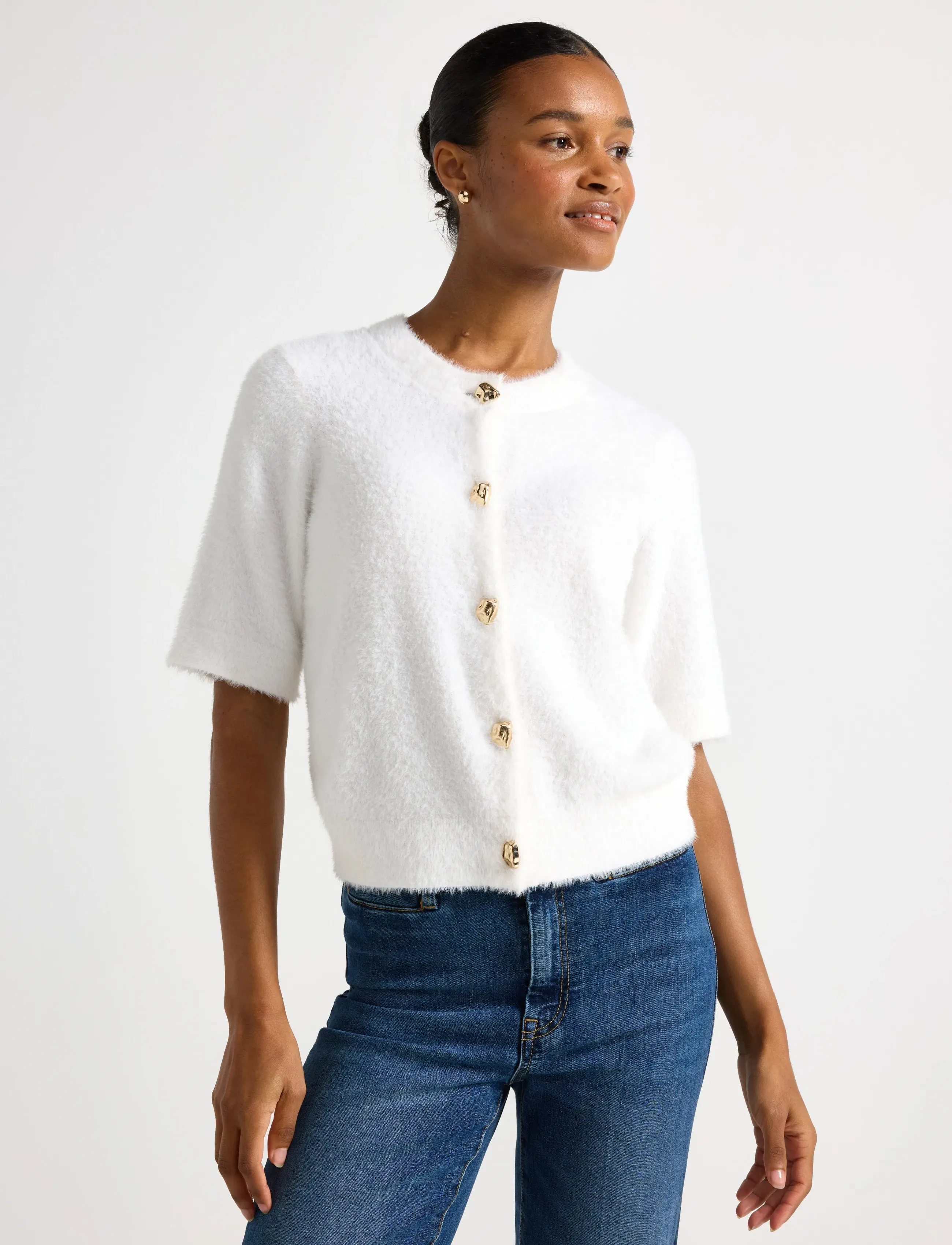 Lindex Cardigan Pauline, XXS, White, Strik > Cardigans, Dame