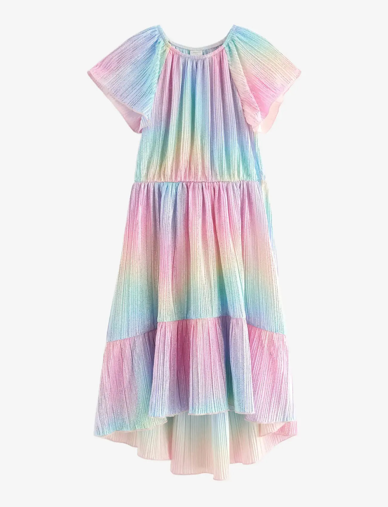 Lindex - Dress ss plisse rainbow AOP - festklänningar - light pink - 1