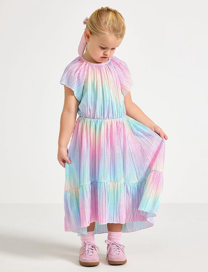 Lindex - Dress ss plisse rainbow AOP - partykleider - light pink - 0