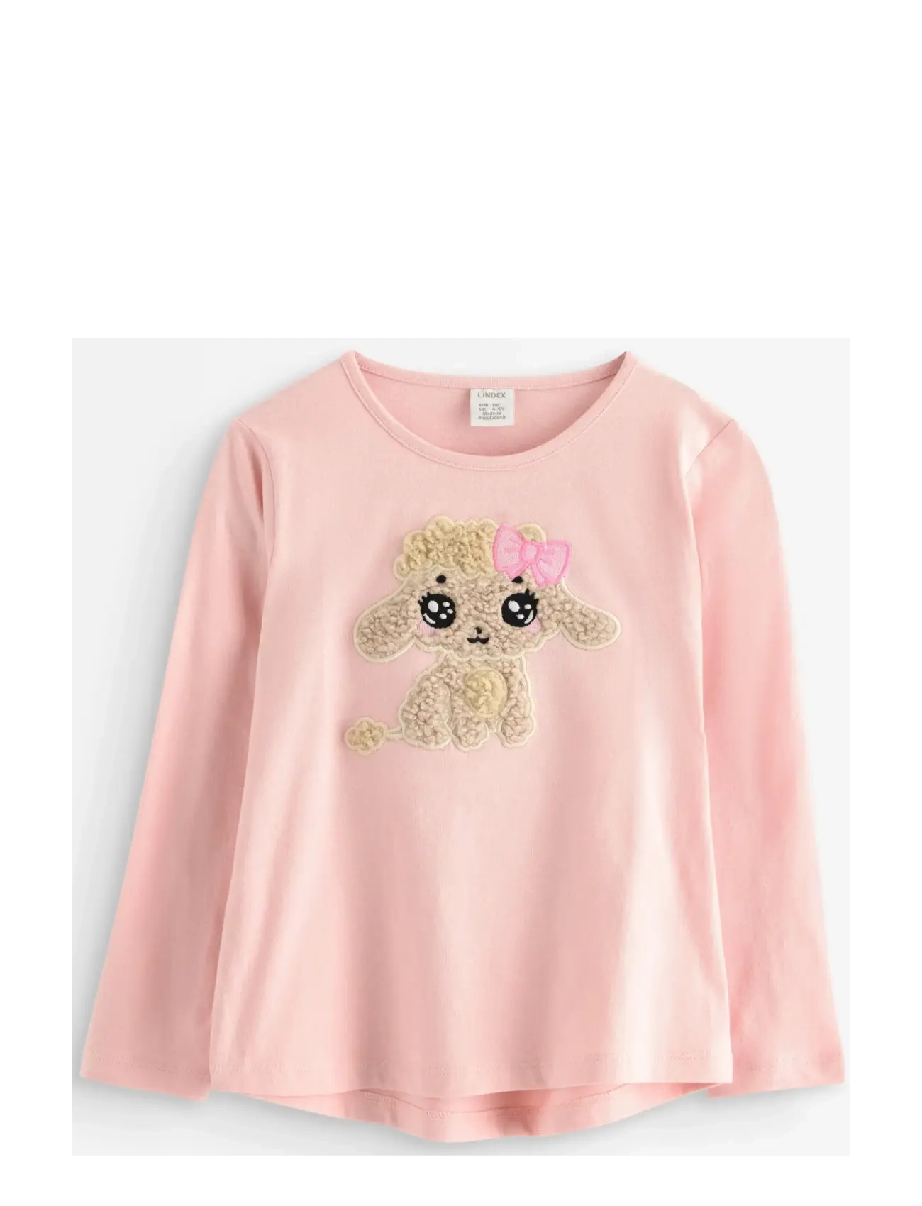 Lindex Top ls pile applique - Kids 98-134 - LIGHT DUSTY PINK / pink/rose