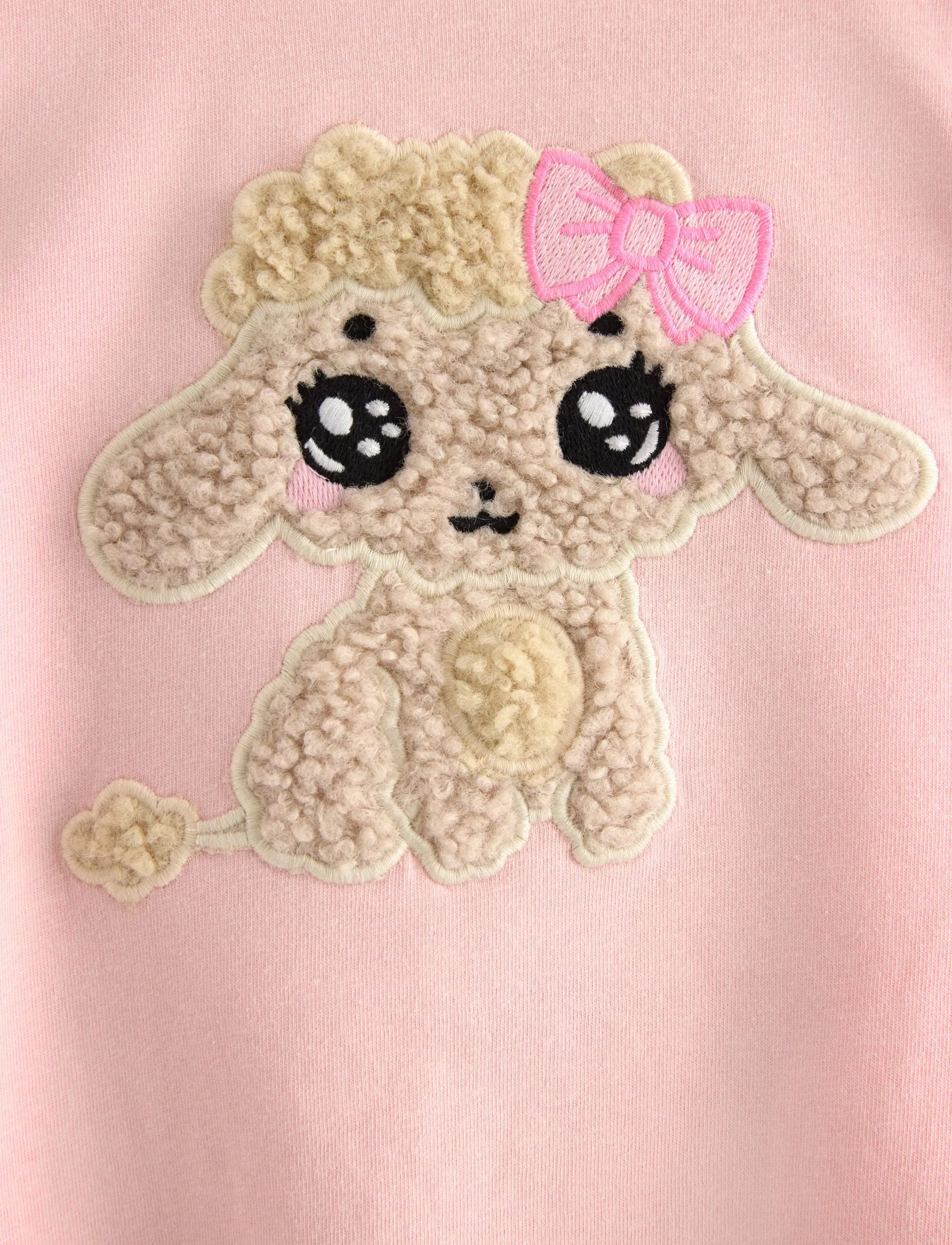 Lindex - Top ls pile applique - light dusty pink - 5