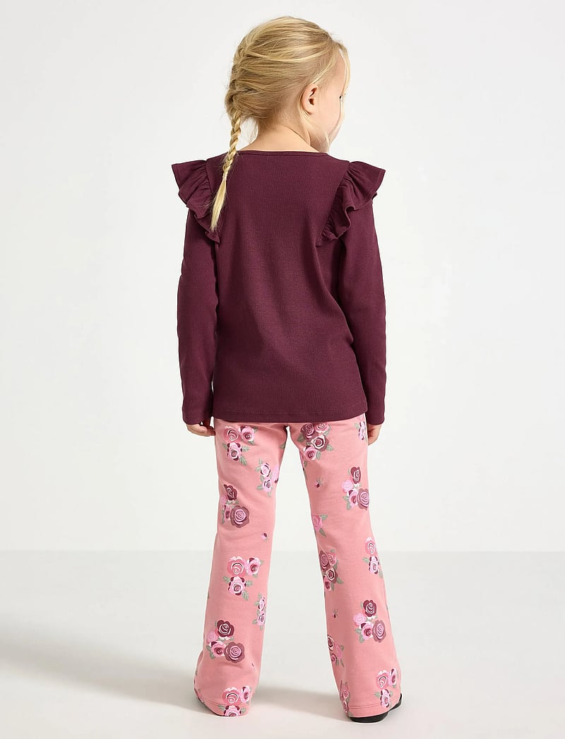 Lindex - Leggings flare br AOP - leggings - dusty pink - 3