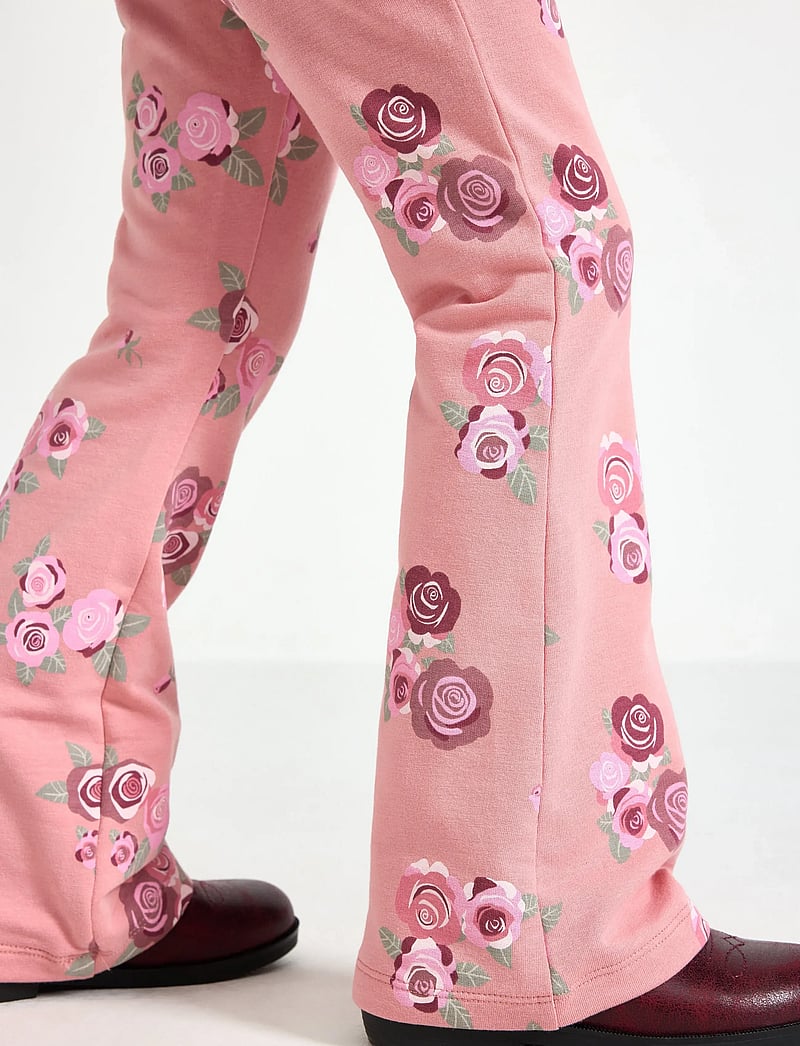 Lindex - Leggings flare br AOP - leggings - dusty pink - 4